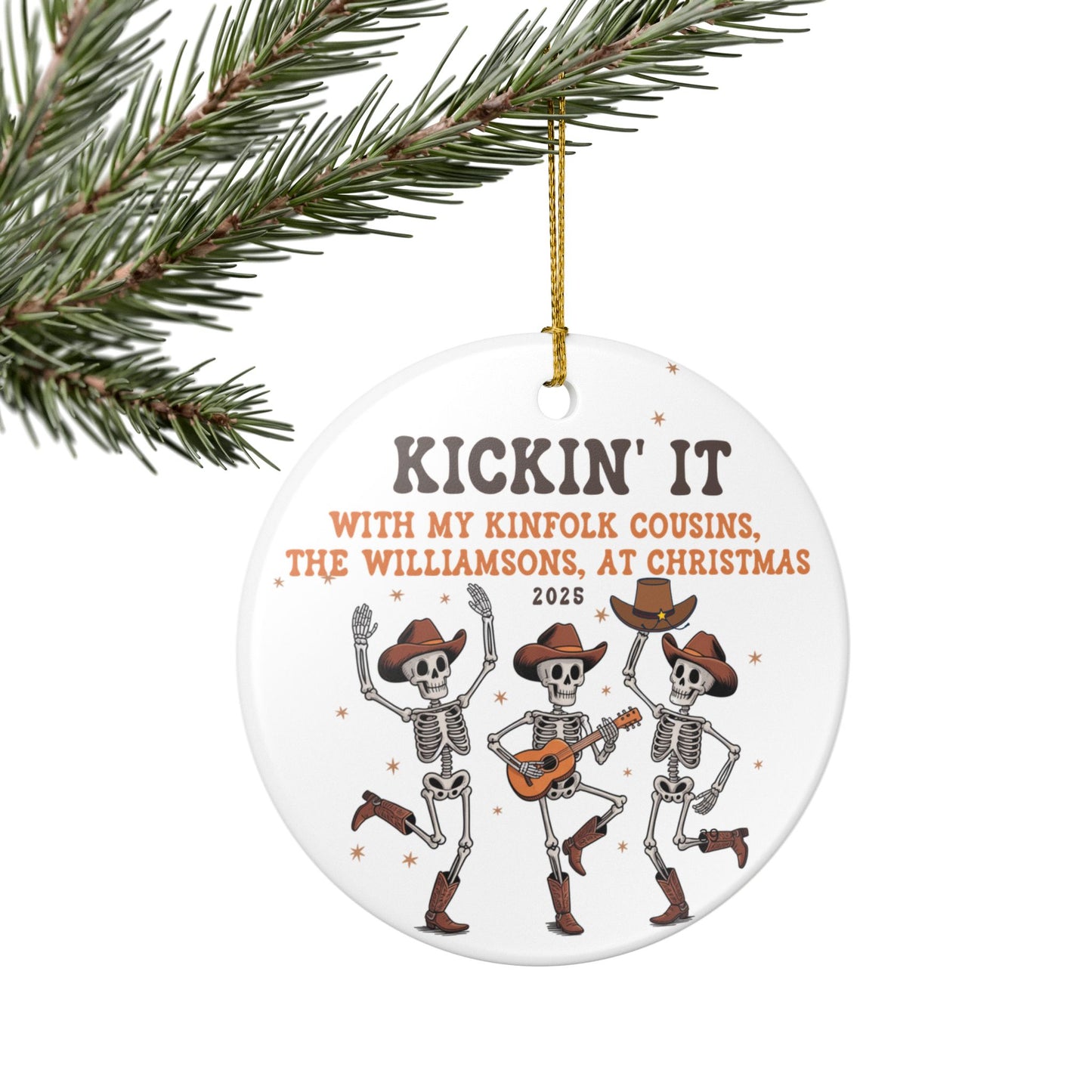 Personalized Cowboy Skeleton Cousins Ornament