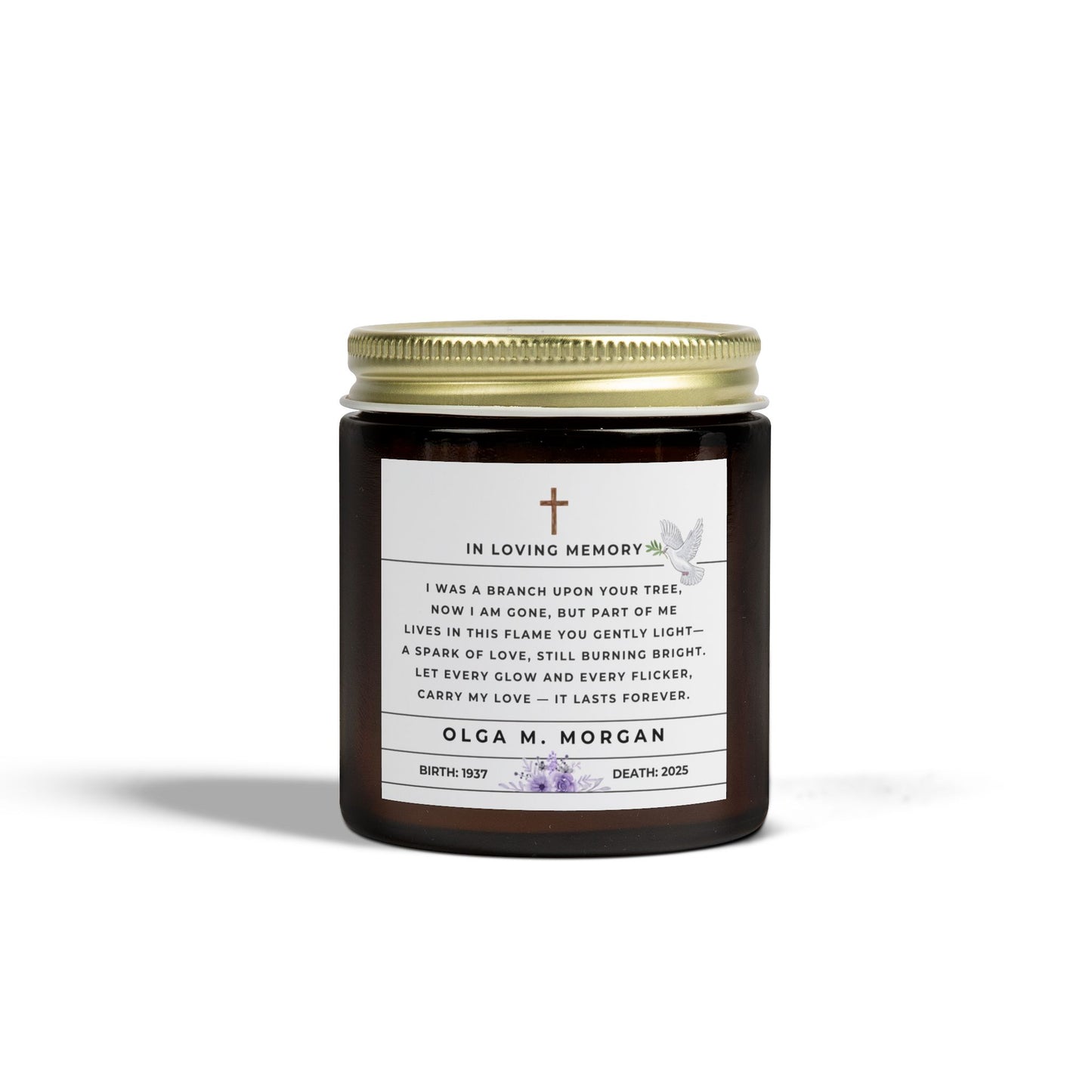 Memorial Candle Sympathy Poem Gift of Remembrance