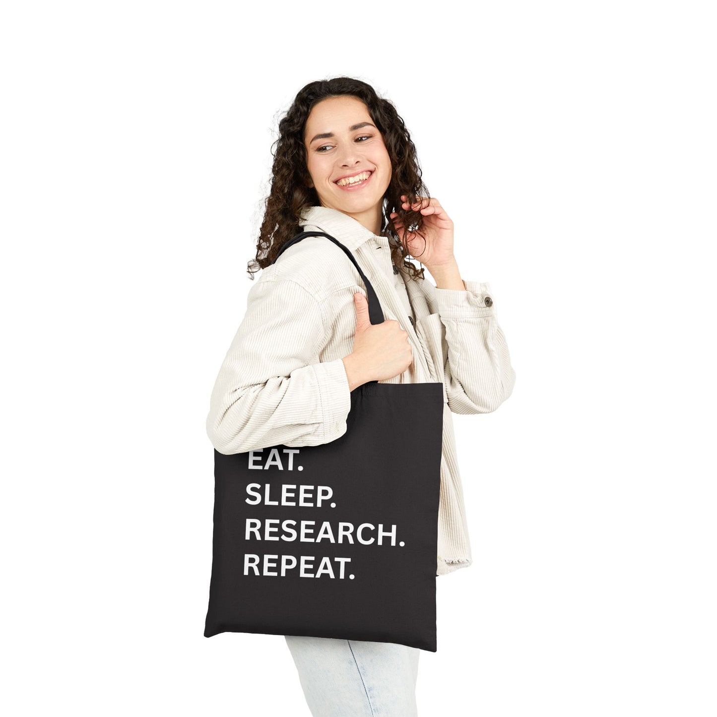 Eat Sleep Research Repeat Tote Bag