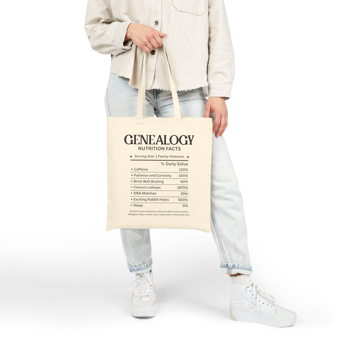 Genealogy Nutrition Facts Tote Bag