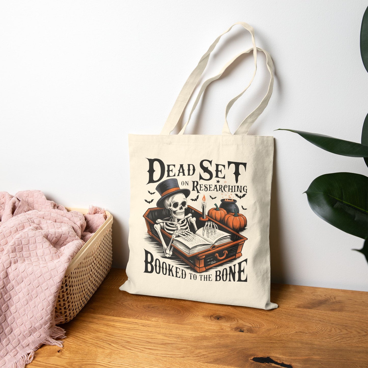 Dead Set on Researching Tote Bag