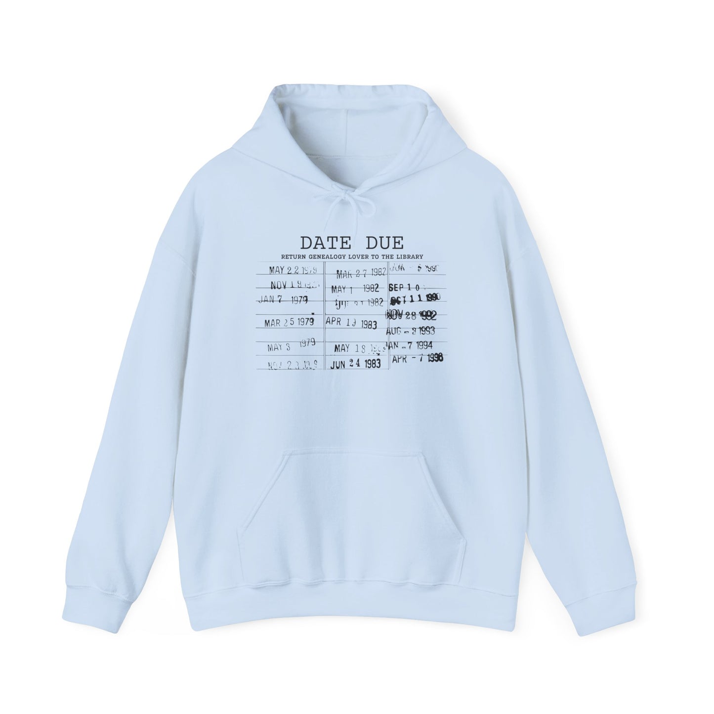 Date Due Genealogy Hoodie