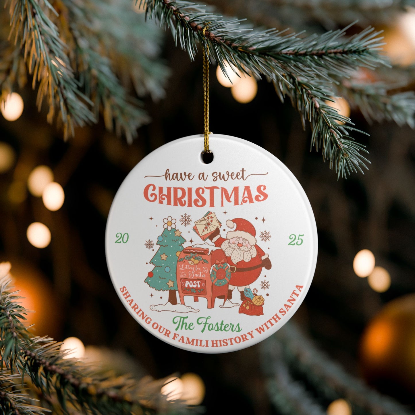 Personalized Christmas Santa Letters Ornament