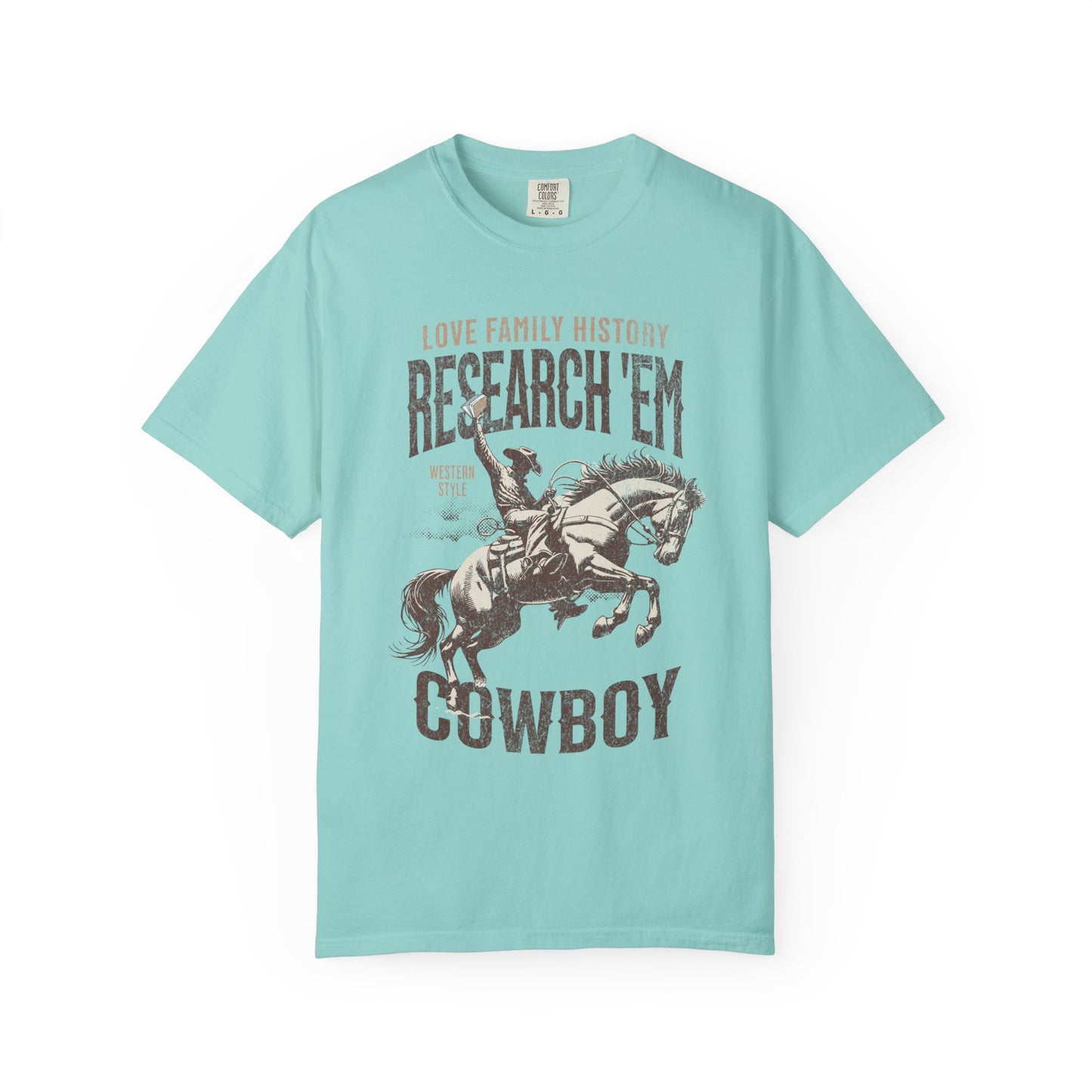 Research Em Cowboy Comfort Colors Genealogy T-Shirt Gift
