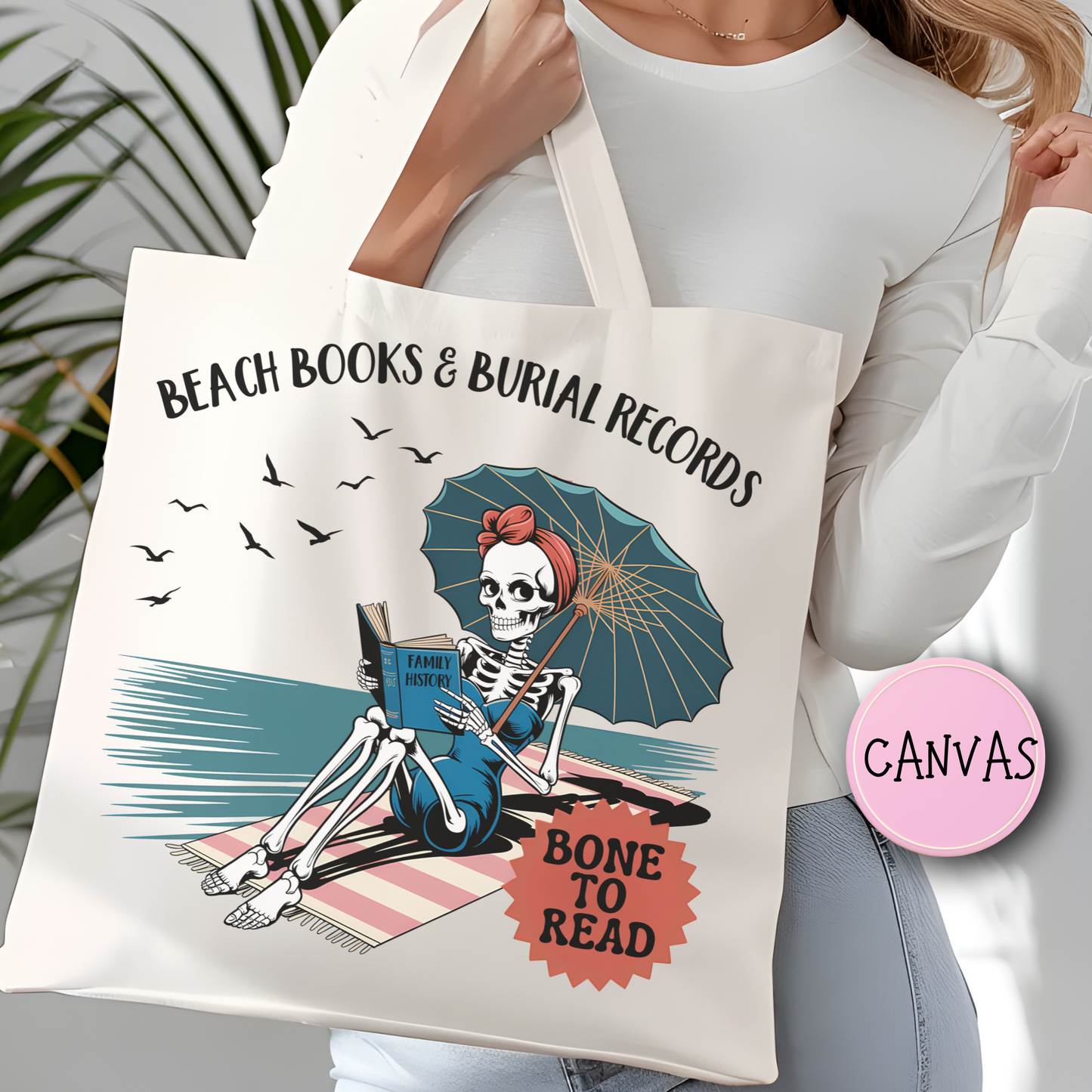 Skeleton Bone to Read Tote Bag