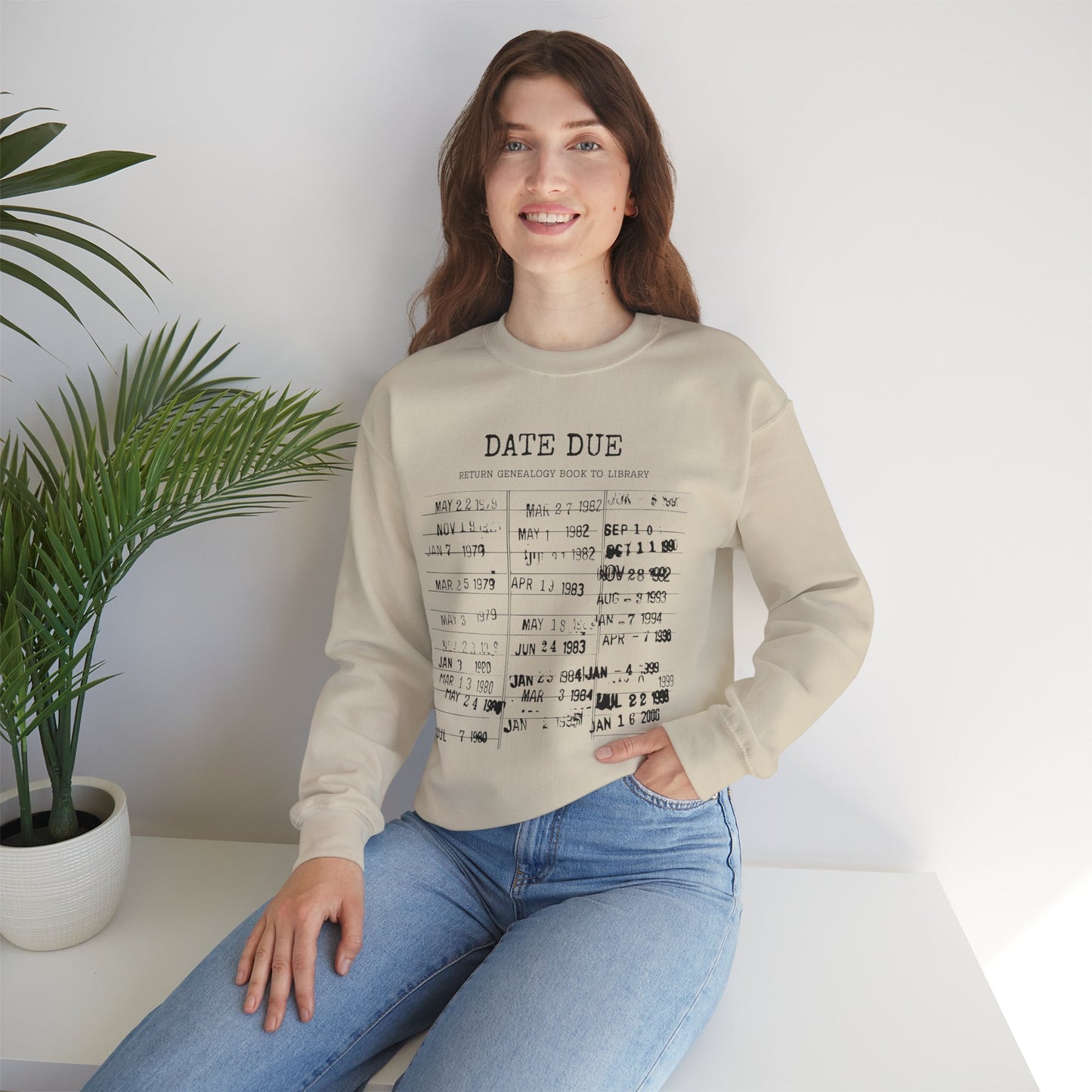 Genealogy Library Card Date Due Genealogy Sweatshirt