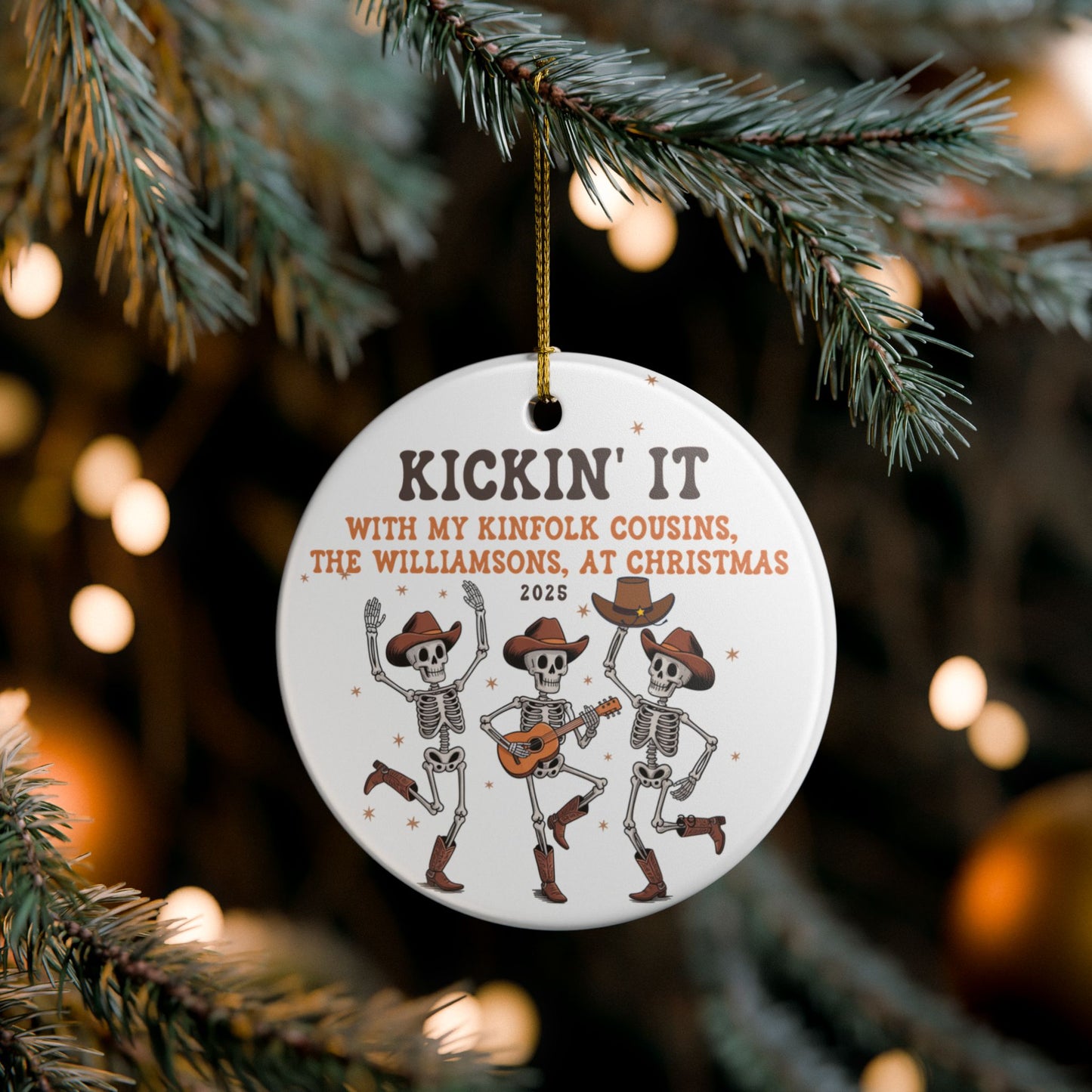 Personalized Cowboy Skeleton Cousins Ornament