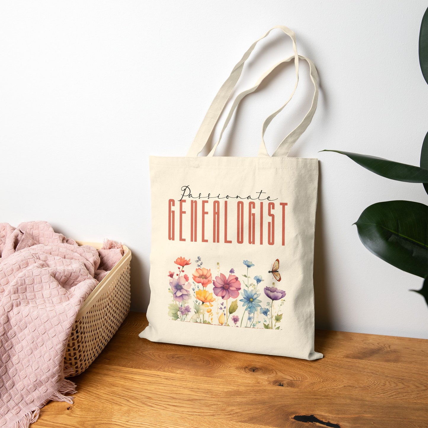 Passionate Genealogist Wildflower Tote Bag