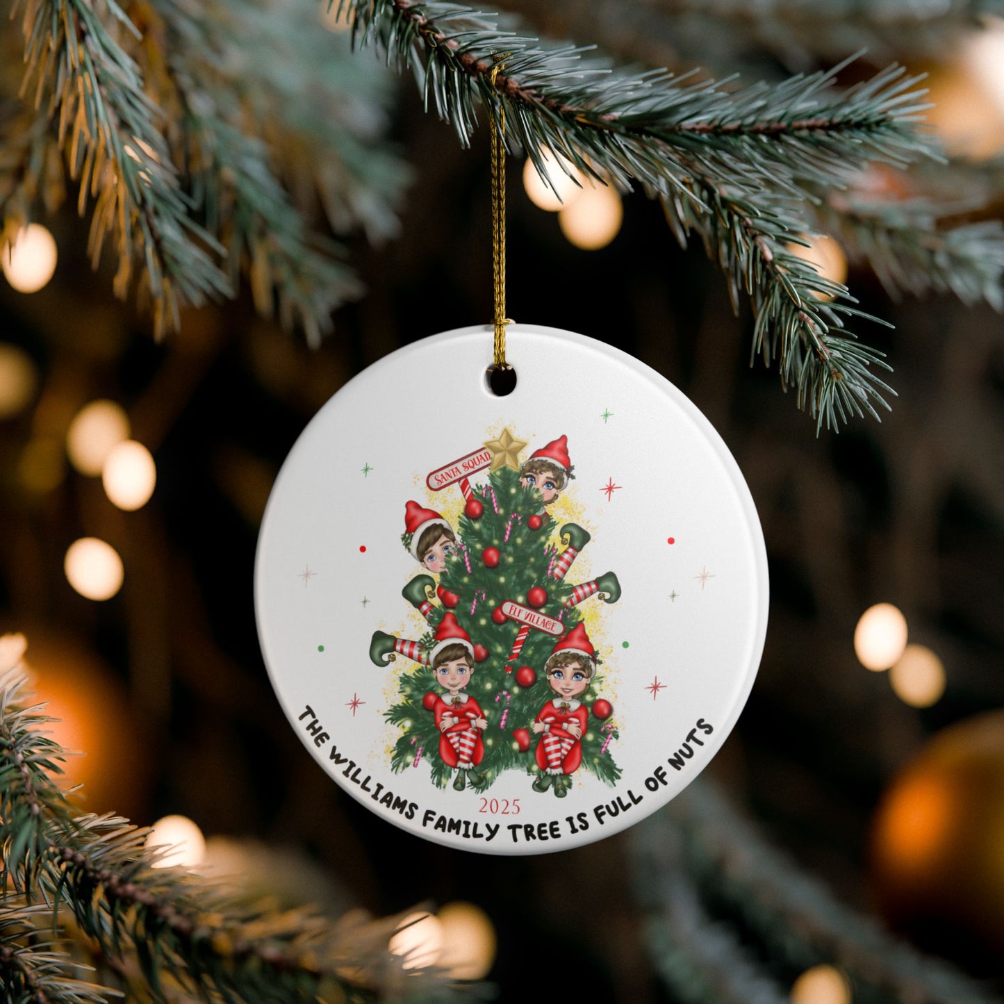 Personalized Elf Christmas Ornament