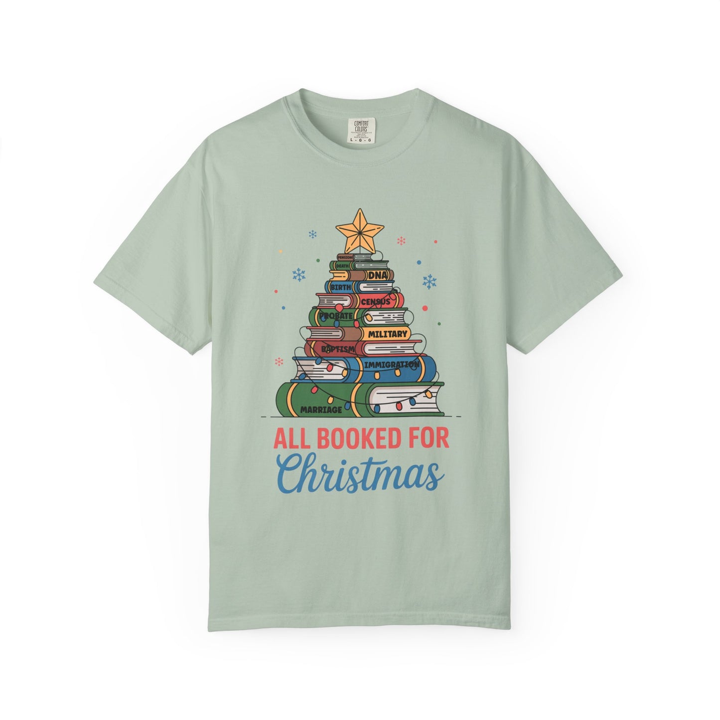 All Booked for Christmas Genealogy T-Shirt