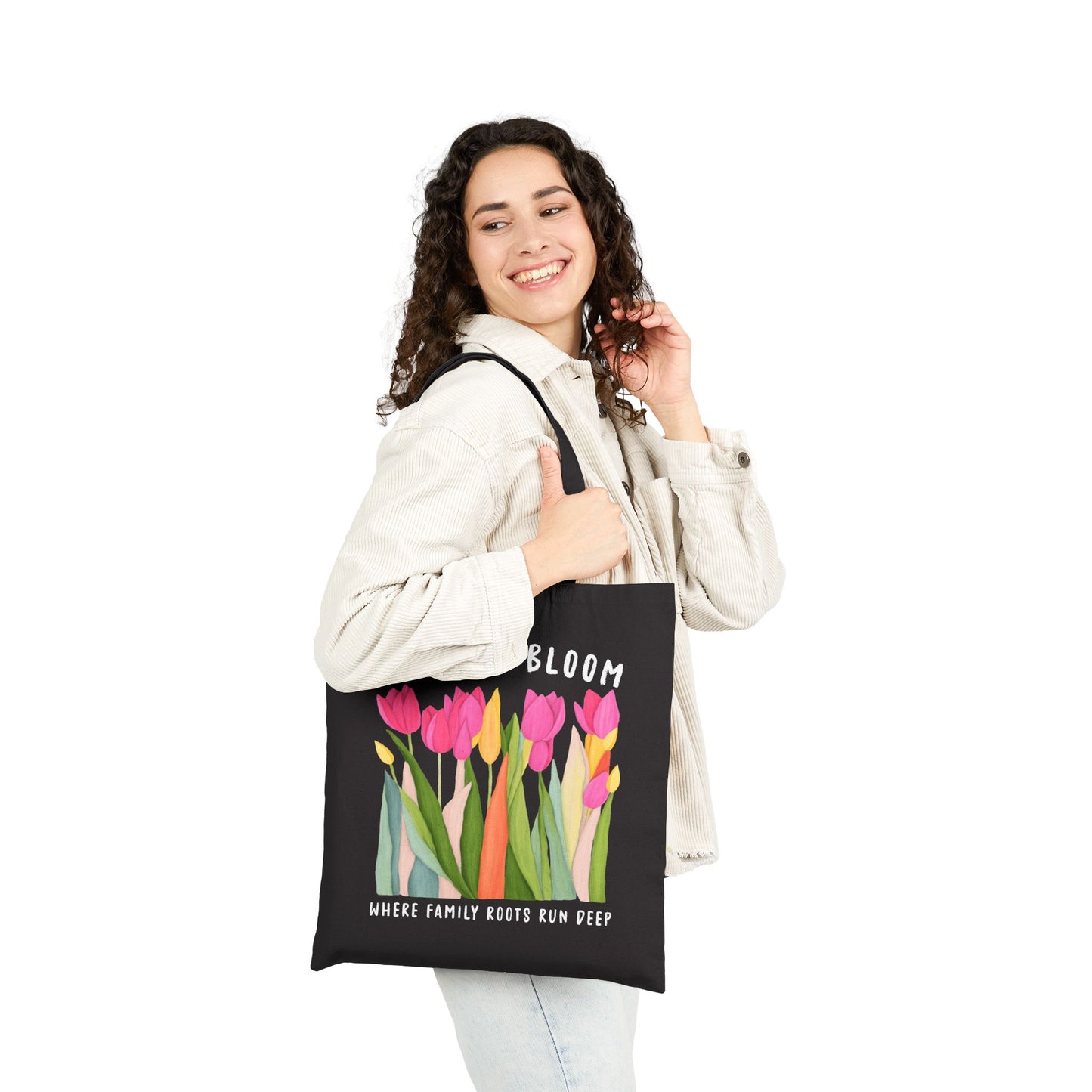 Floral Genealogy Quote Bag