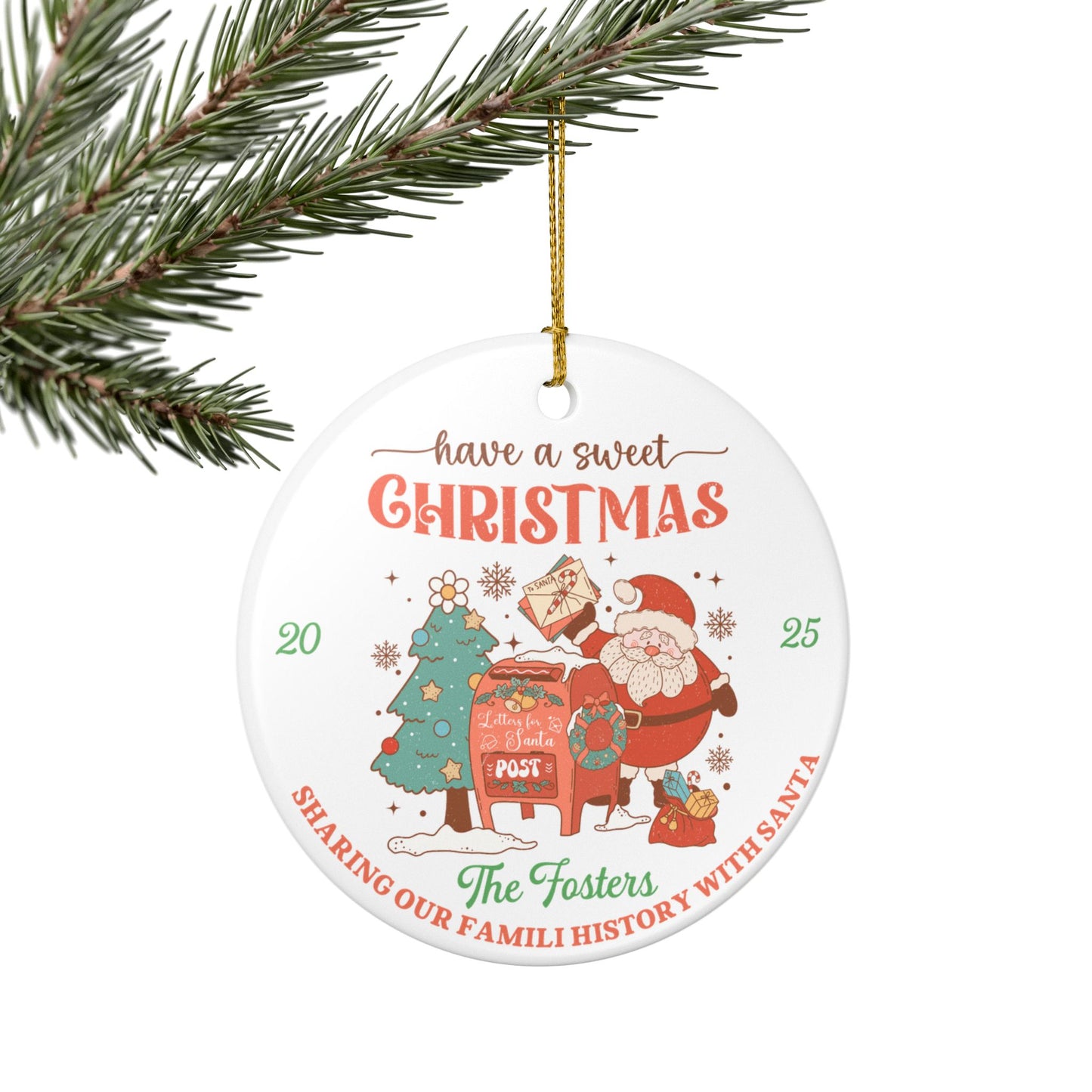Personalized Christmas Santa Letters Ornament