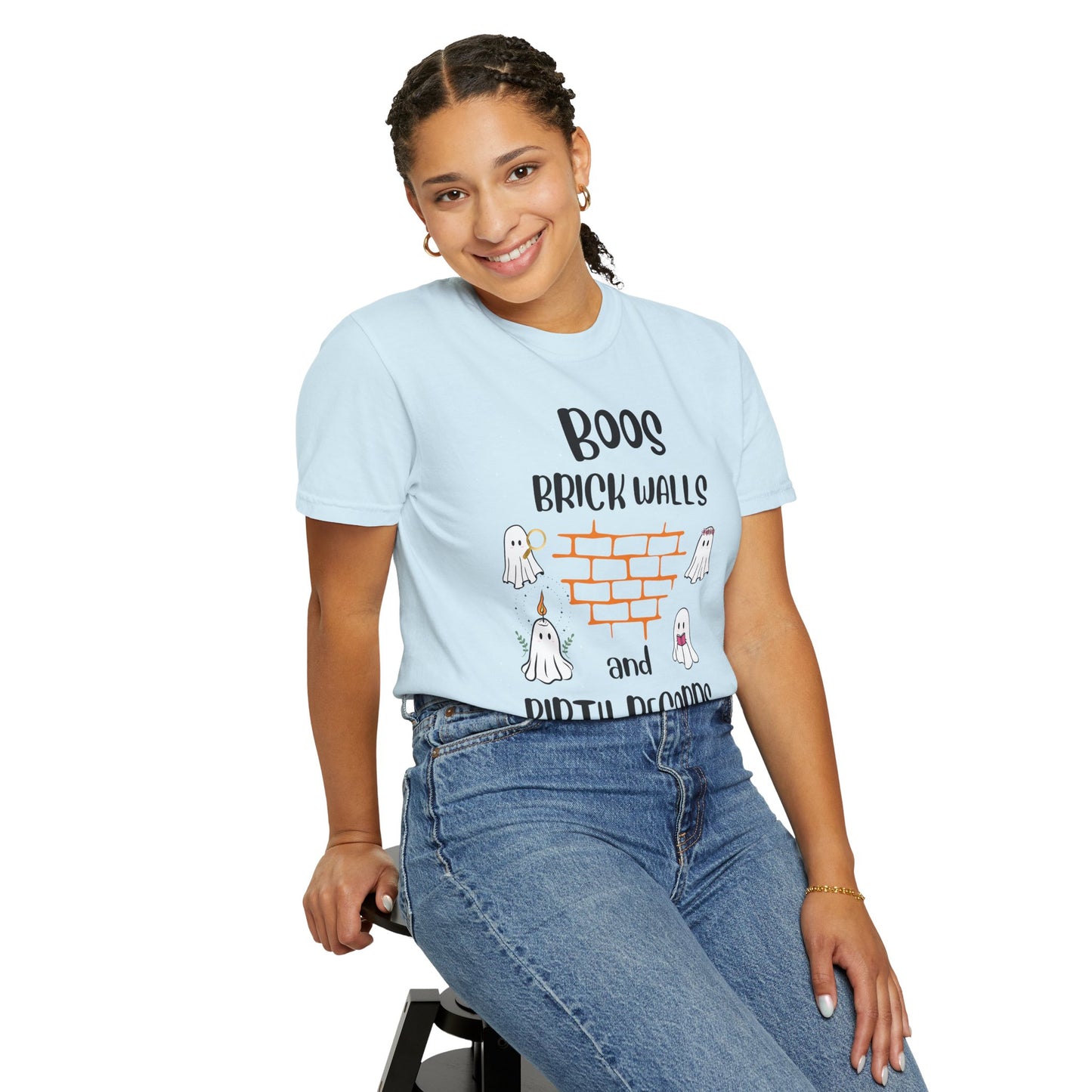 Boos, Brick Walls and Birth Records Halloween Genealogy Shirt