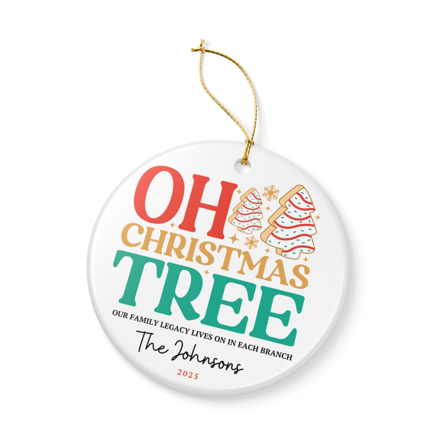 Personalized Oh Christmas Tree Family Ornament