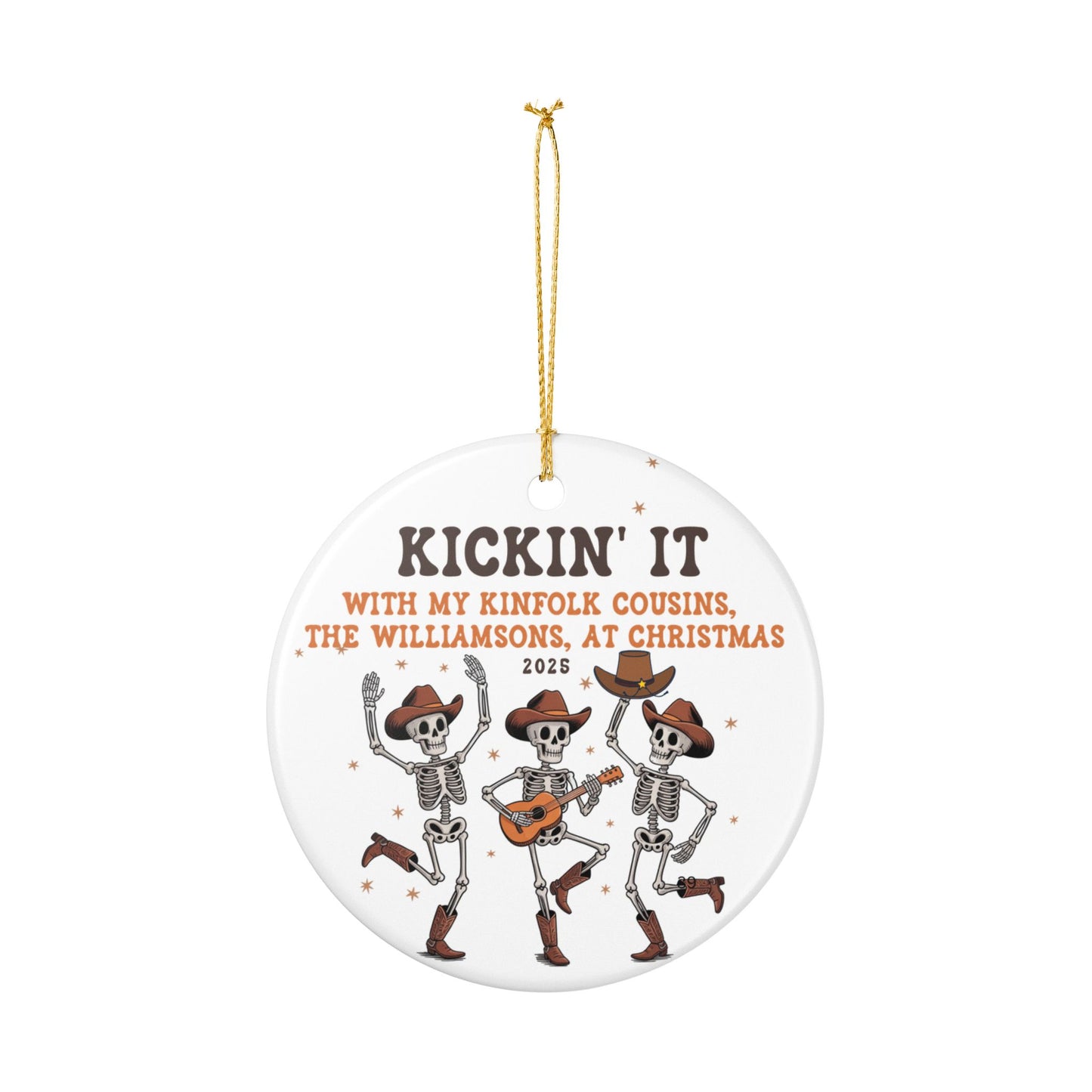 Personalized Cowboy Skeleton Cousins Ornament