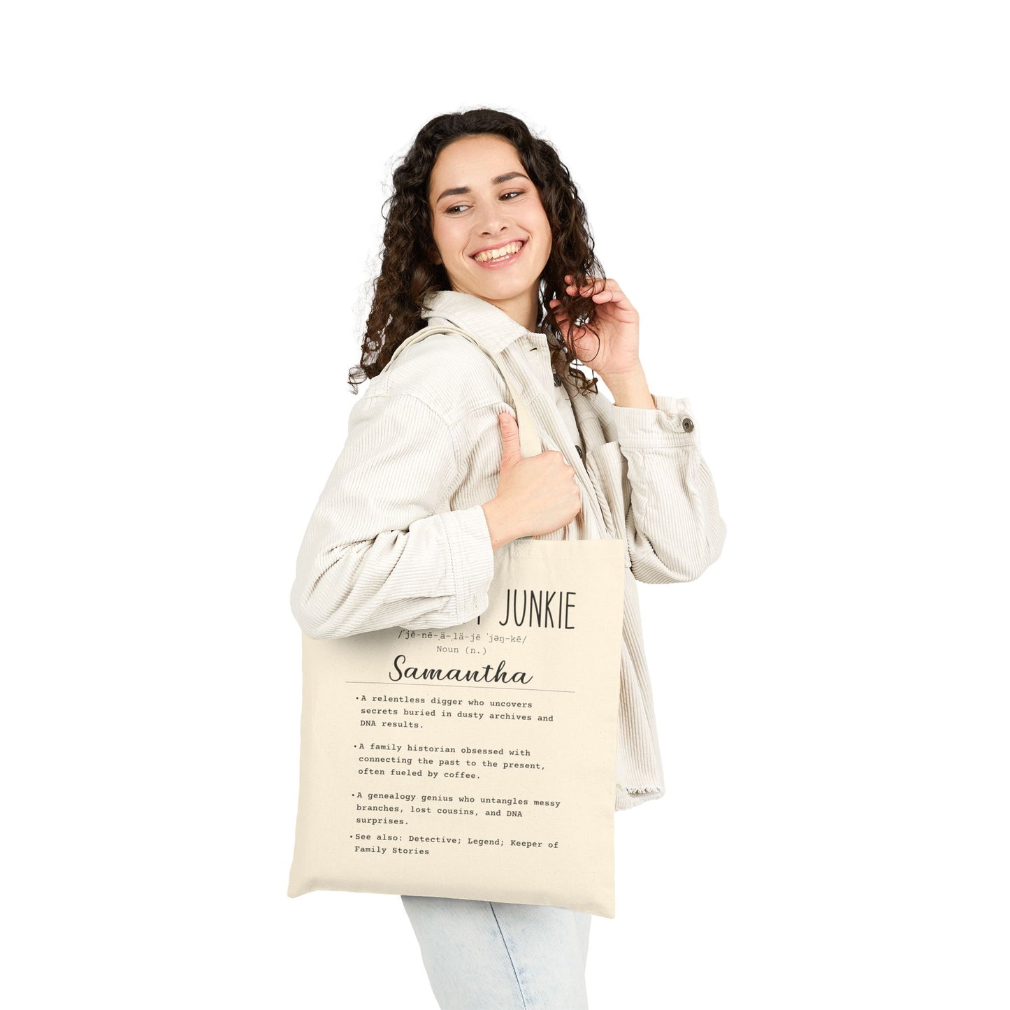 Personalized Genealogy Junkie Tote Bag
