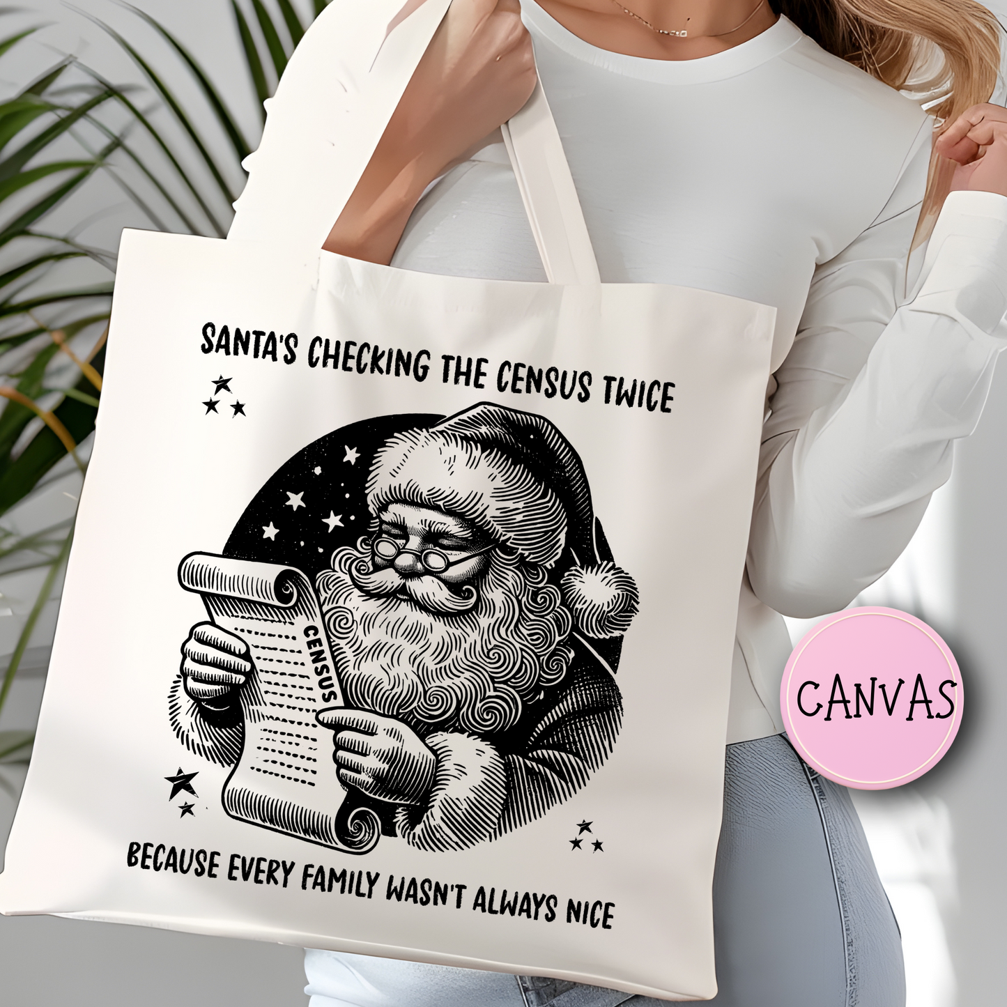 Santa’s Checking the Census Twice Tote Bag