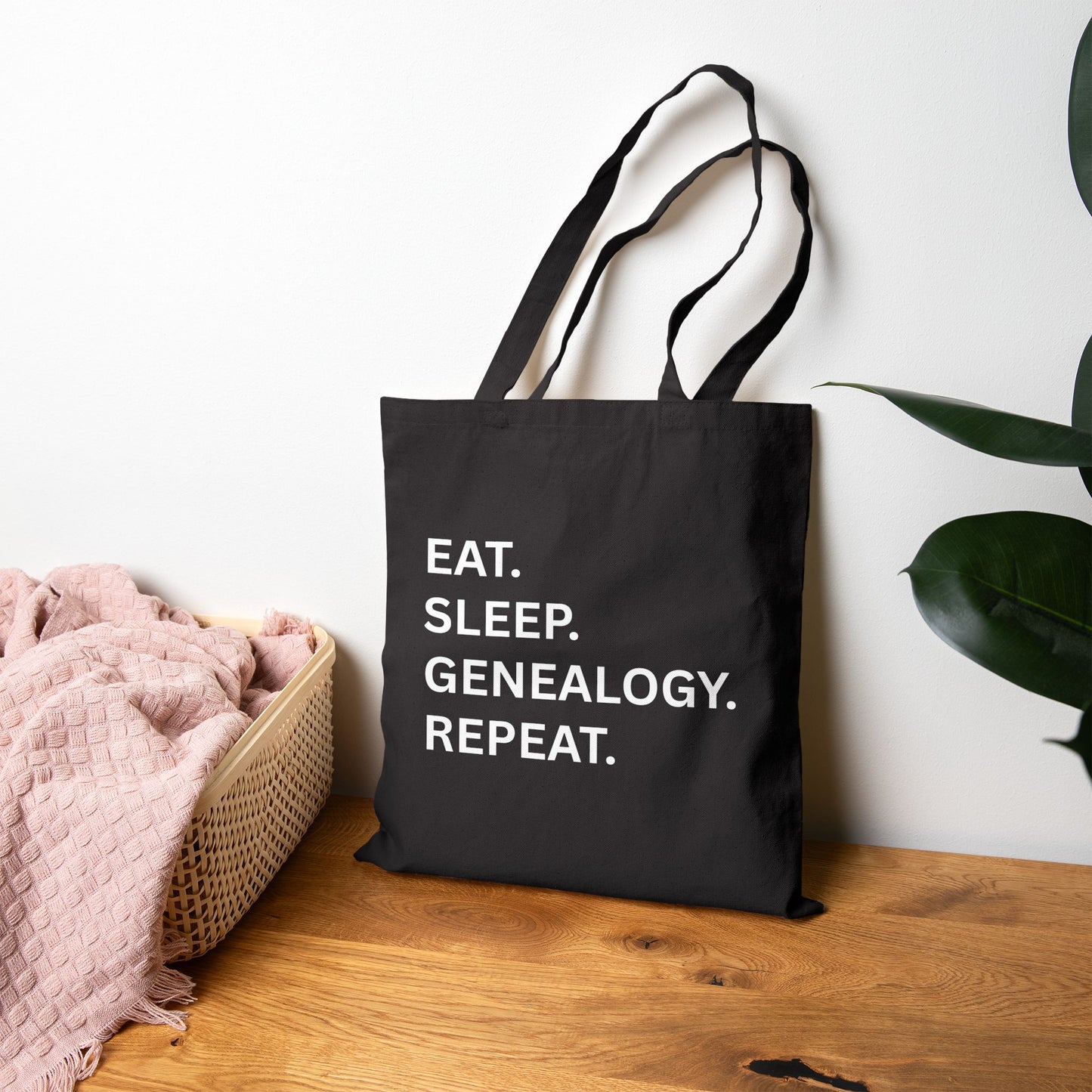 Eat Sleep Genealogy Repeat Tote Bag