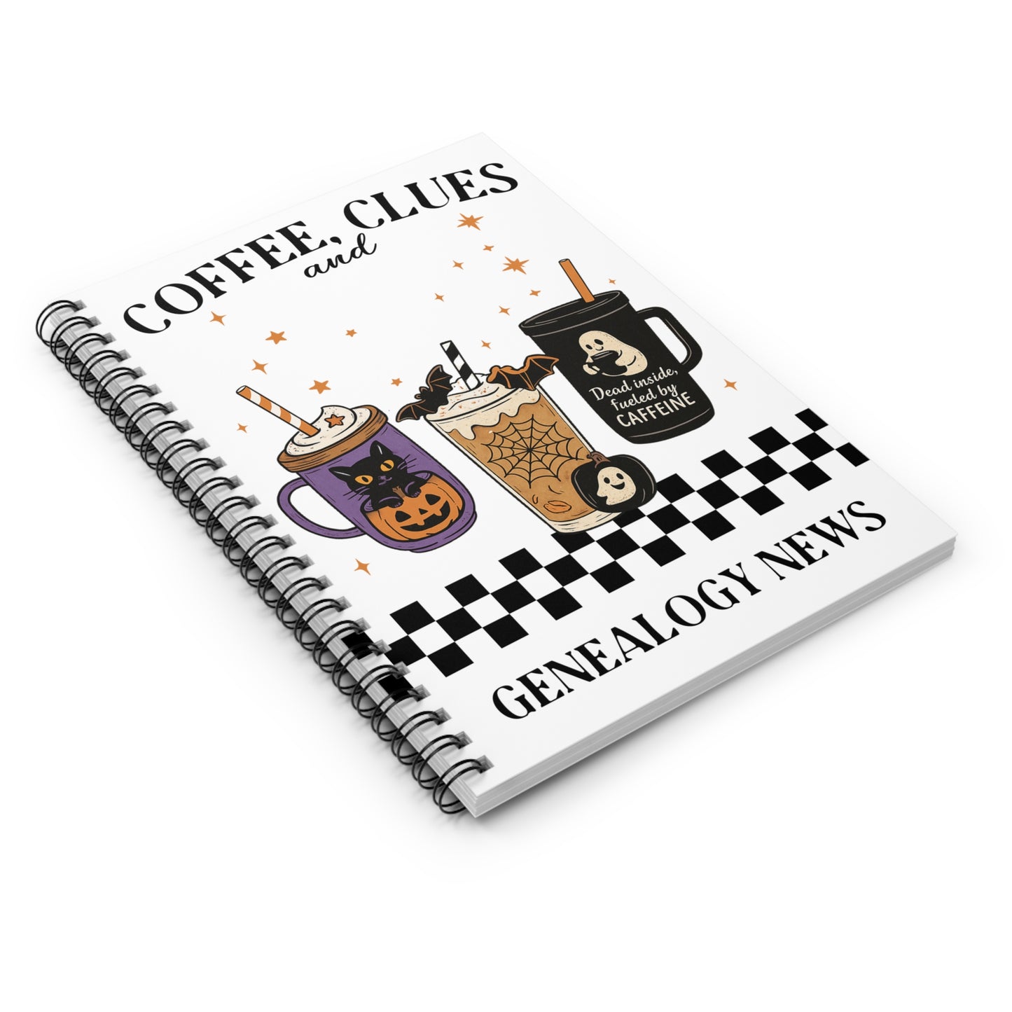 Coffee Clues and Genealogy News Spiral Notebook