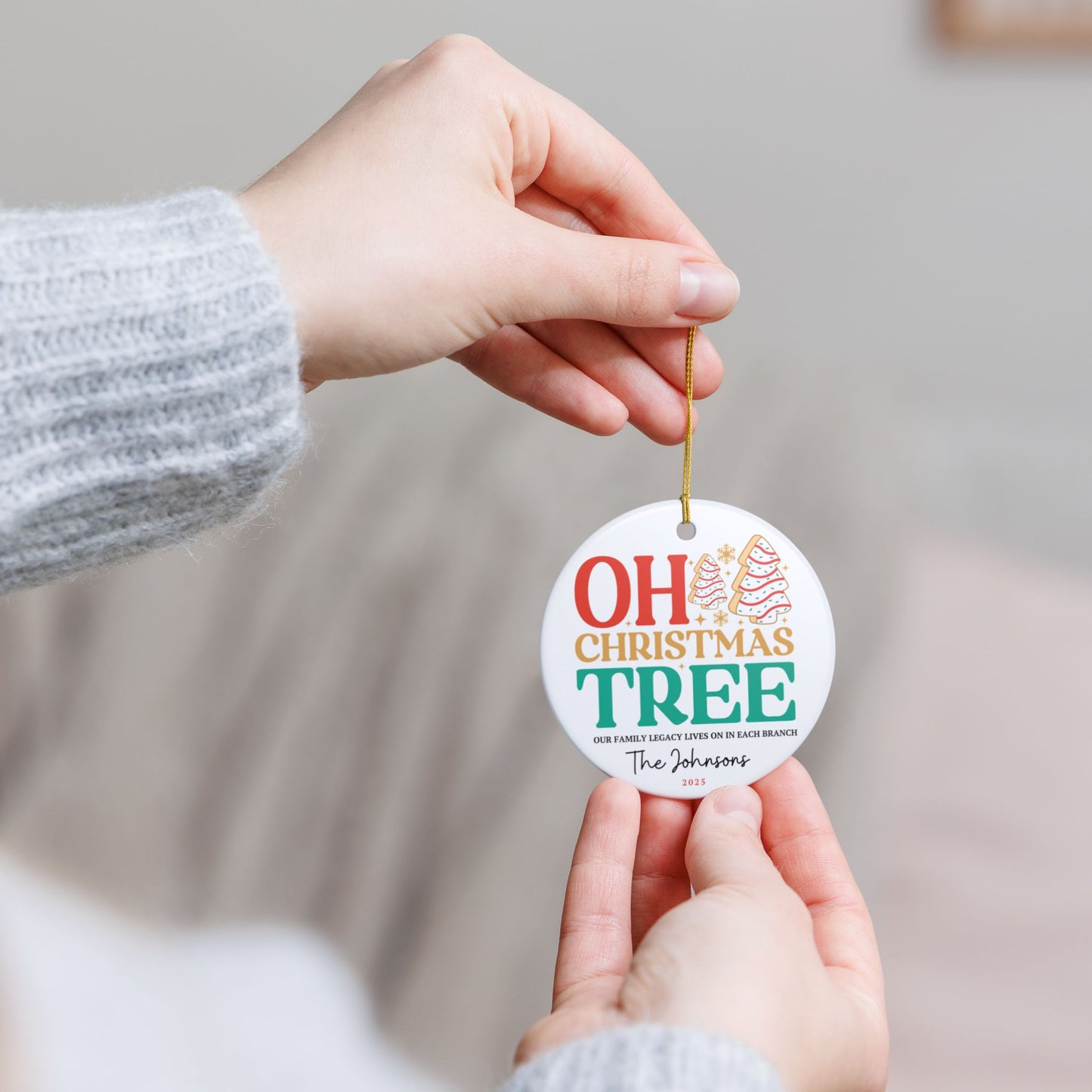 Personalized Oh Christmas Tree Family Ornament