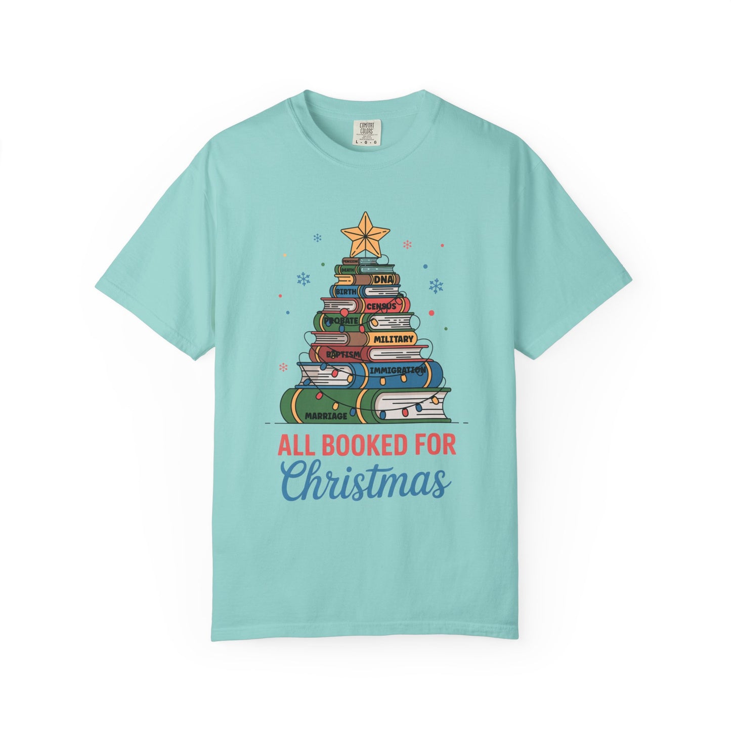 All Booked for Christmas Genealogy T-Shirt