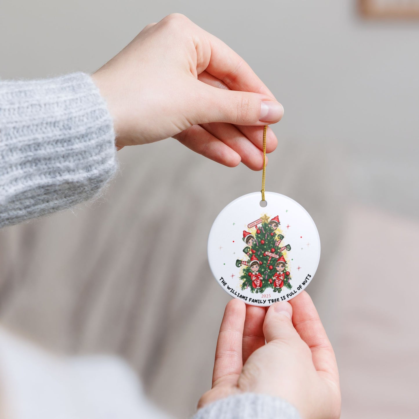 Personalized Elf Christmas Ornament