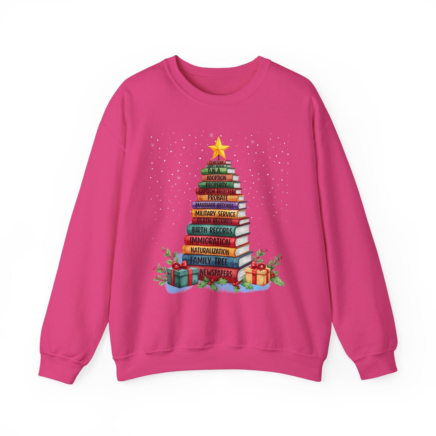 Cozy Genealogy Sweatshirt with Book Tree