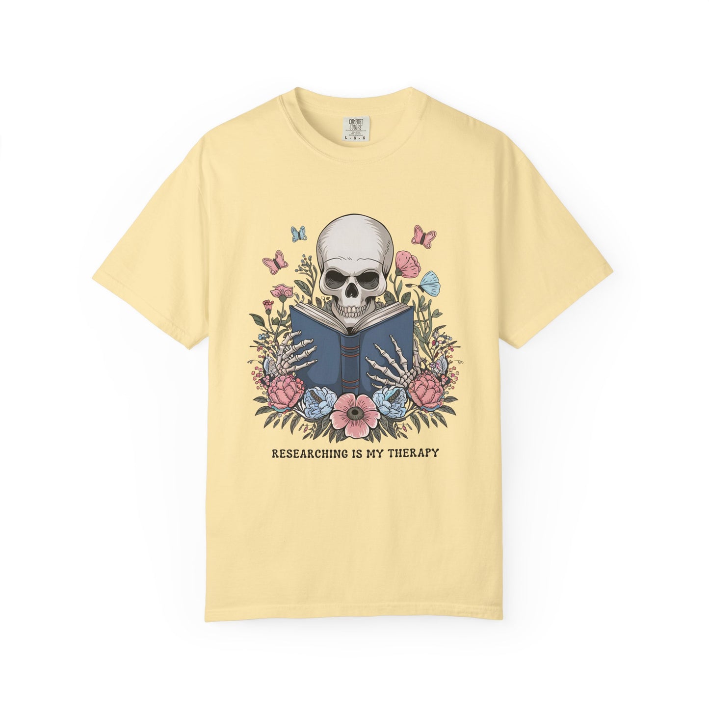 Researching is My Therapy Vintage Skeleton T-Shirt