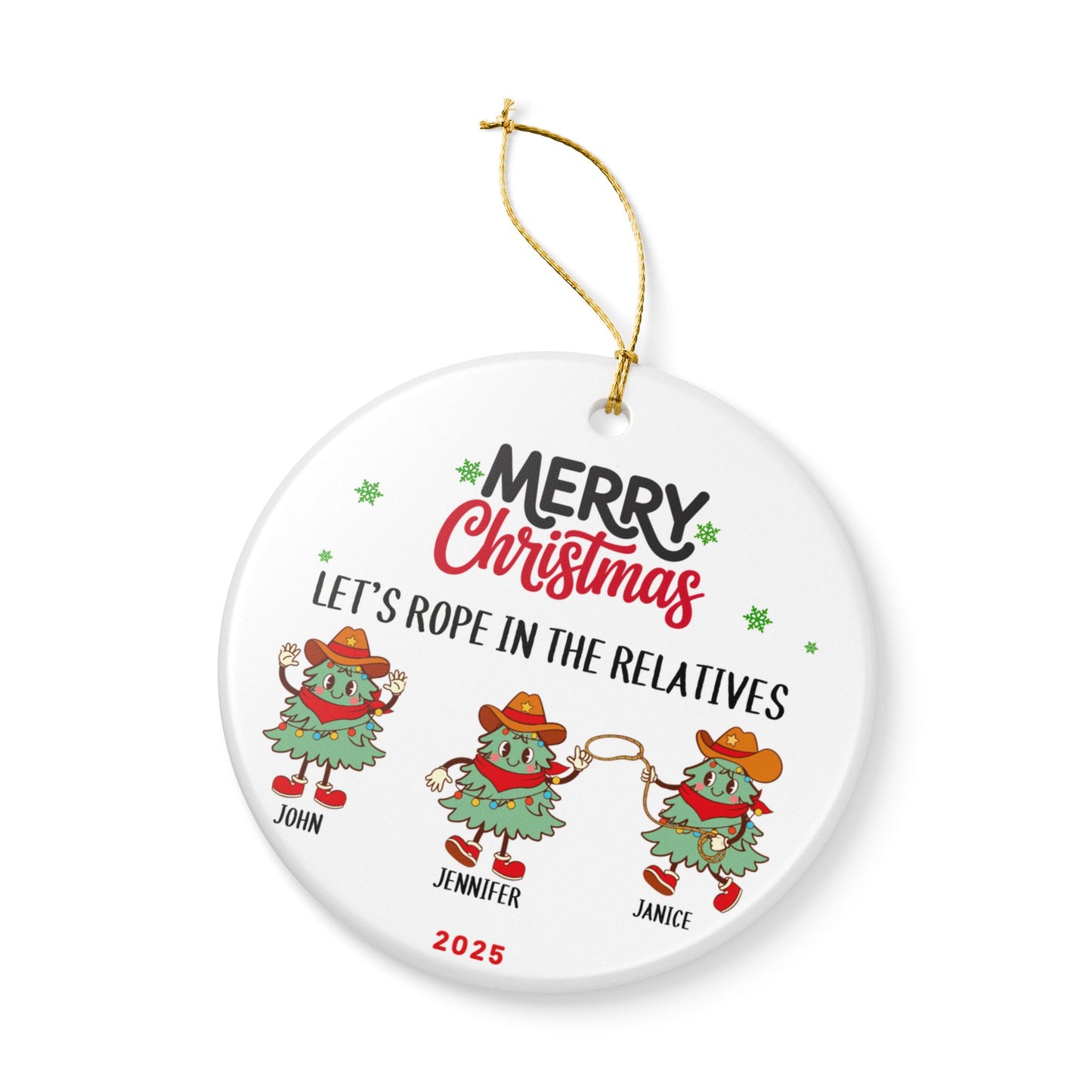 Personalized Cowboy Christmas Ornament