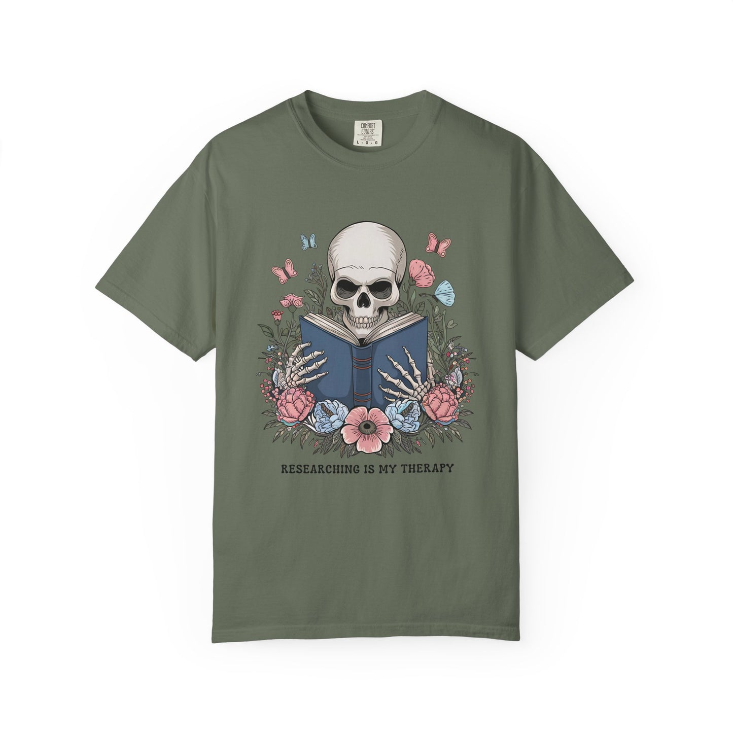 Researching is My Therapy Vintage Skeleton T-Shirt