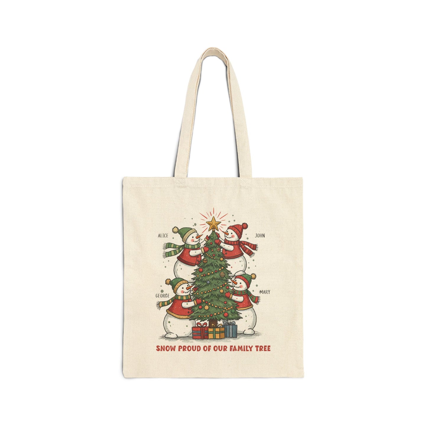 Snow Proud of Our Family Tree Tote Bag