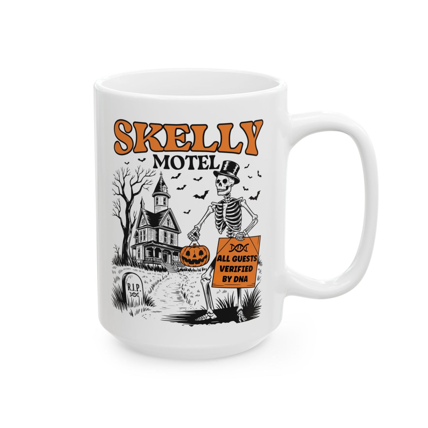 Funny Skeleton Motel DNA Mug