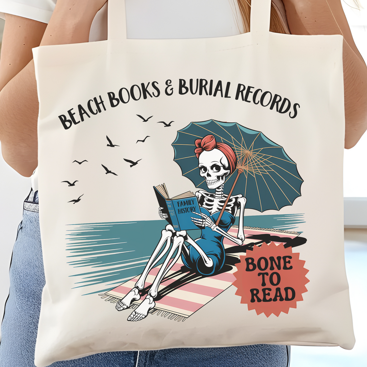 Skeleton Bone to Read Tote Bag