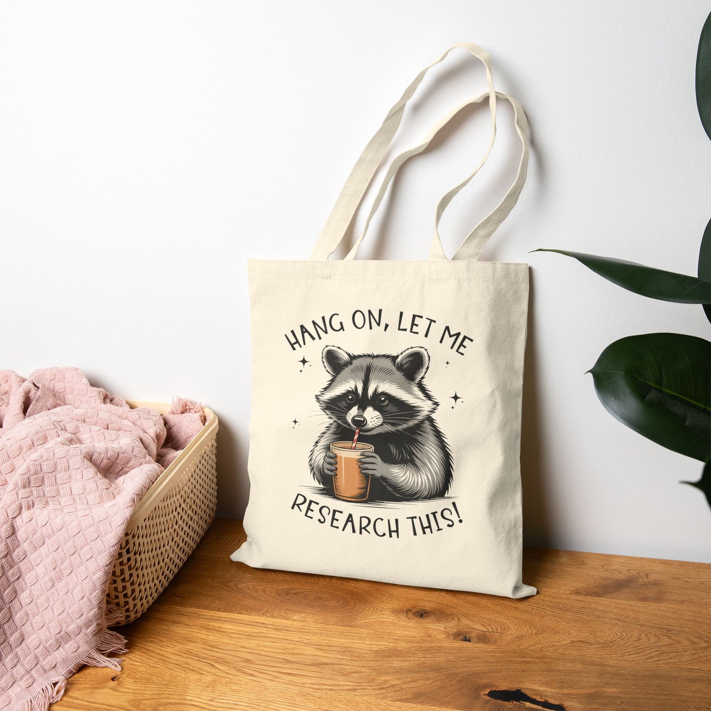 Funny Raccoon Research Tote Bag