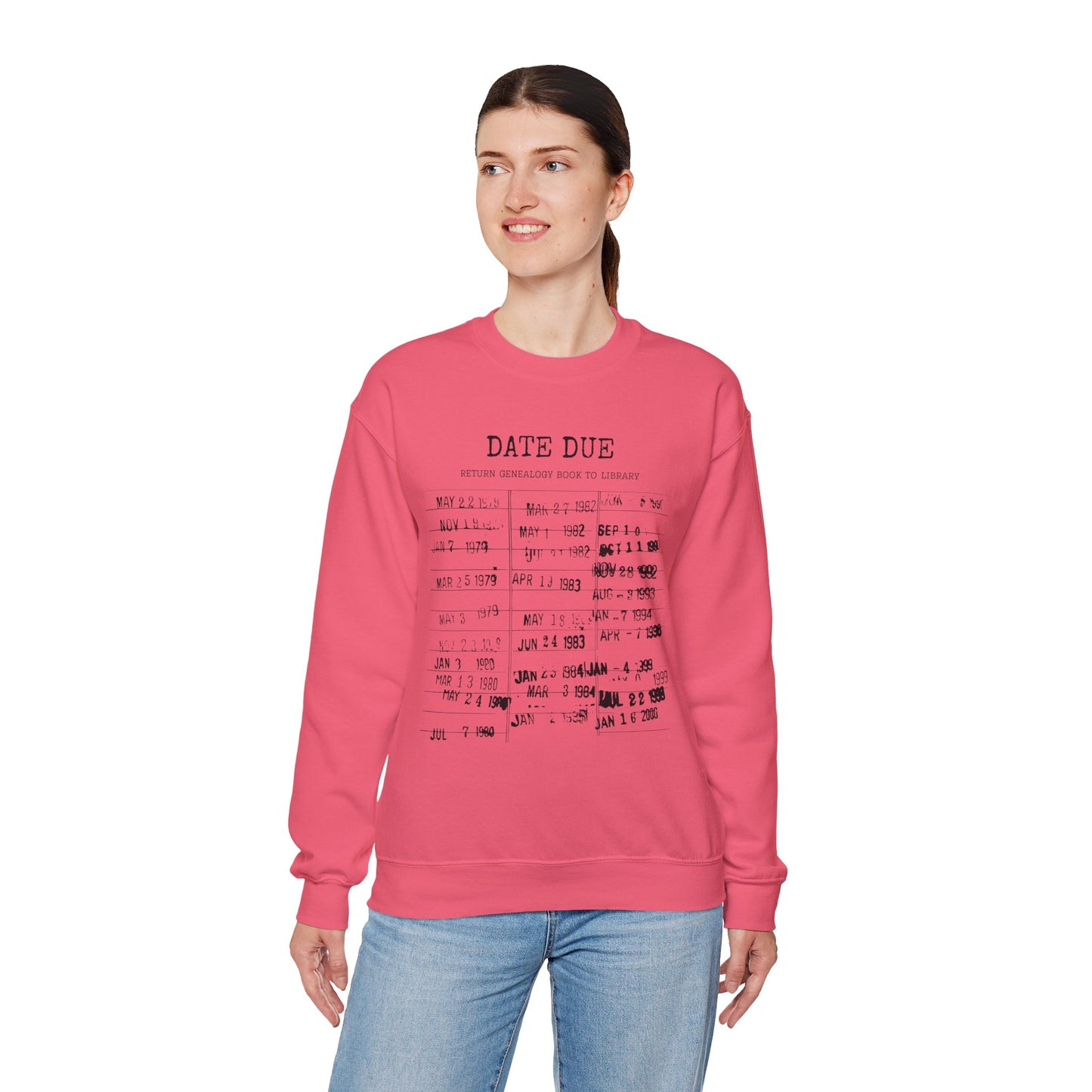 Genealogy Library Card Date Due Genealogy Sweatshirt