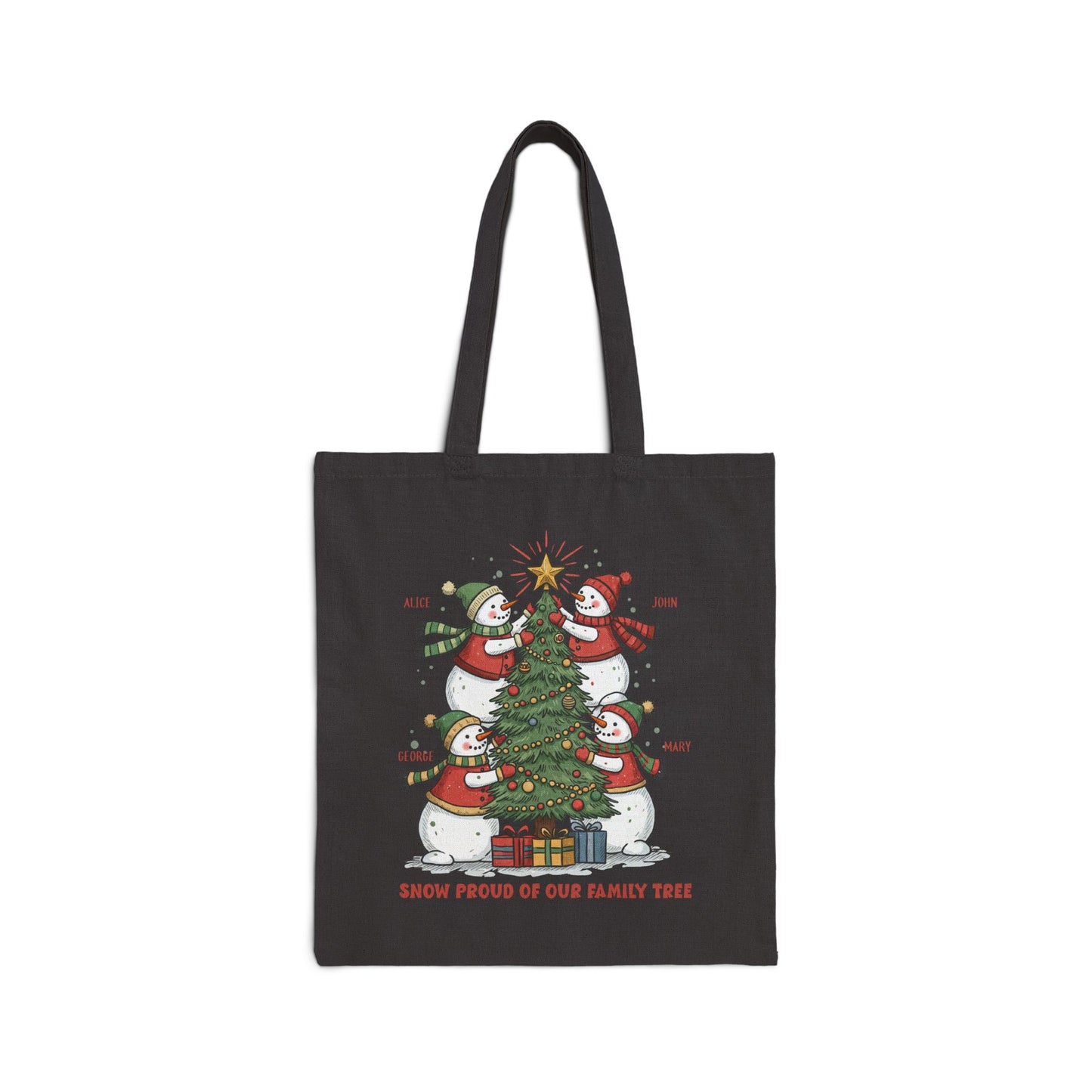 Snow Proud of Our Family Tree Tote Bag