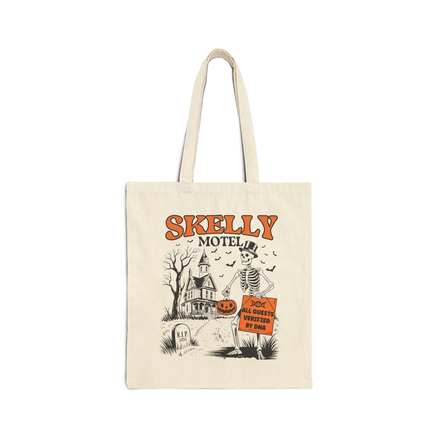 Funny Skeleton Motel DNA Tote Bag