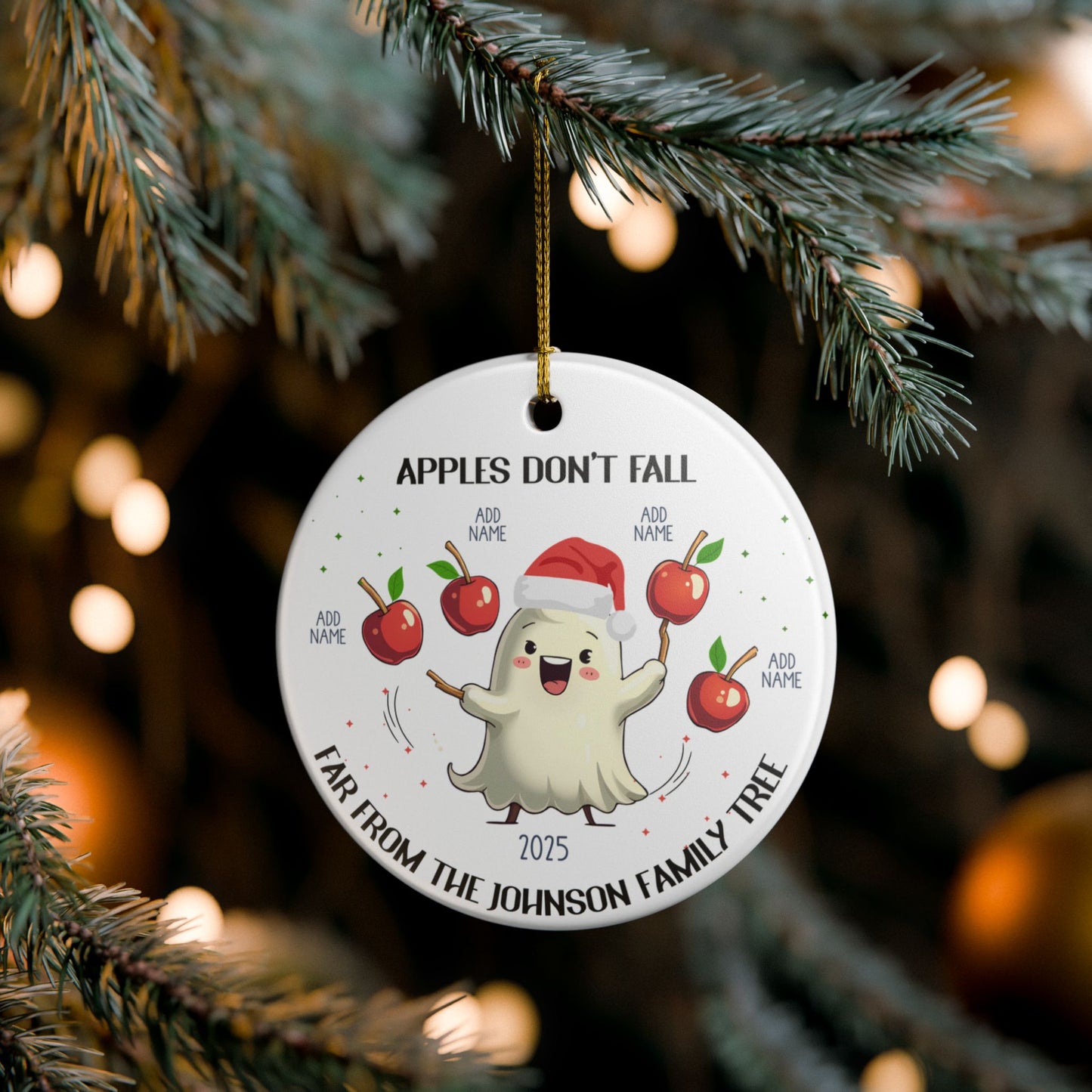 Custom Ghost Christmas Ornament