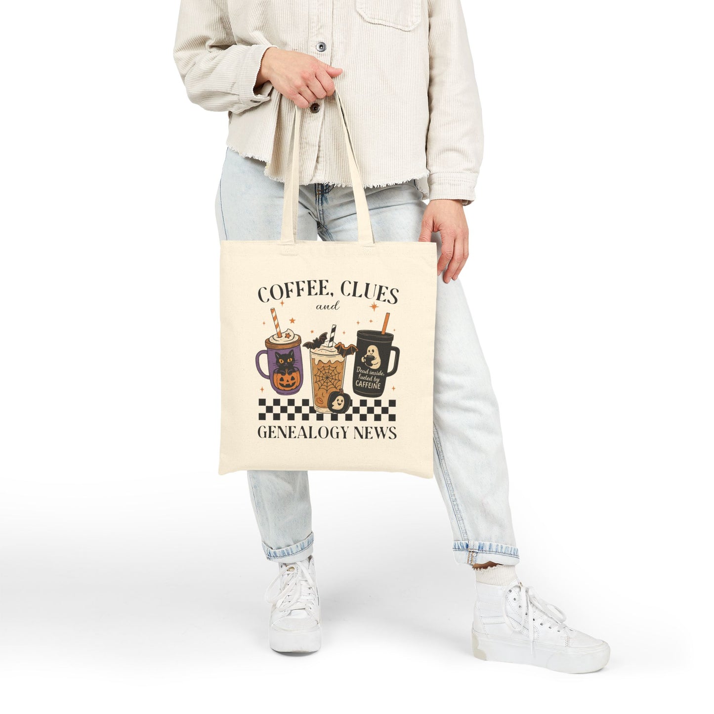 Coffee, Clues & Genealogy News Halloween Tote Bag