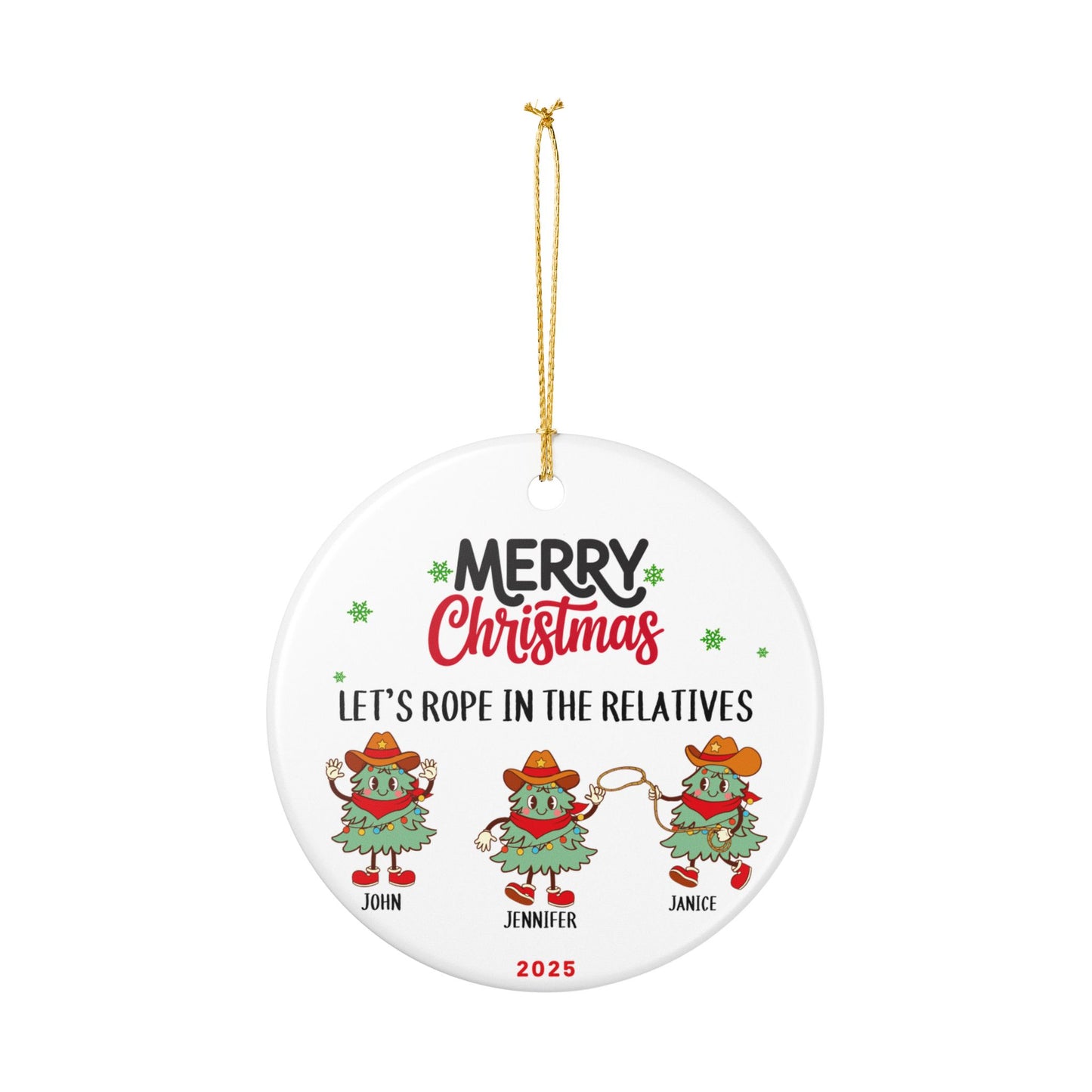 Personalized Cowboy Christmas Ornament