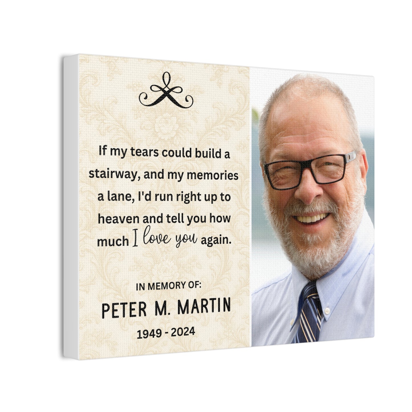 In Memory of Dad Custom Memorial Canvas Wall Art