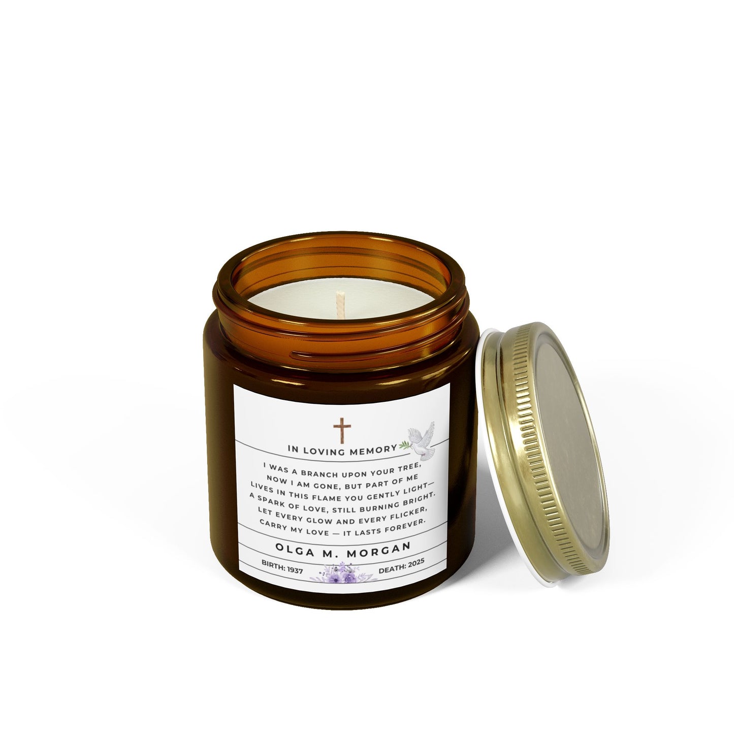 Memorial Candle Sympathy Poem Gift of Remembrance