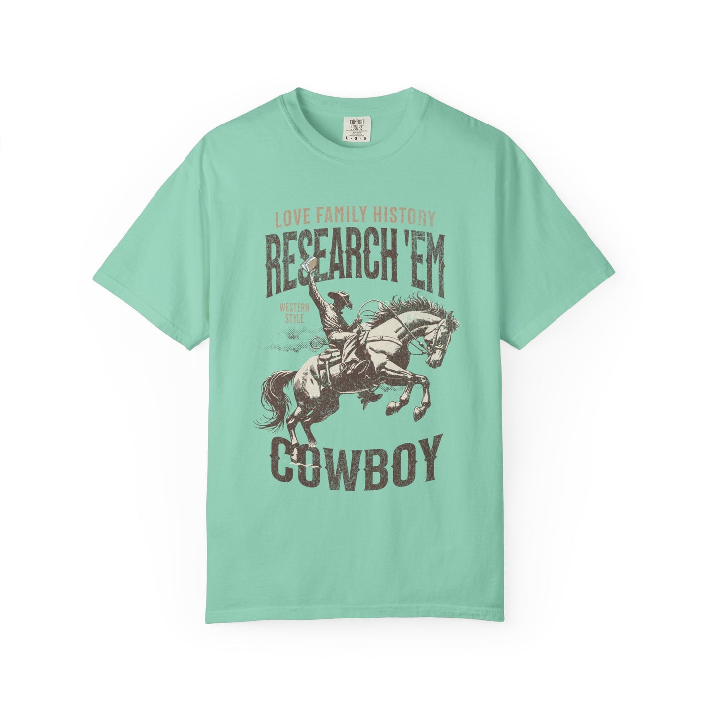 Research Em Cowboy Comfort Colors Genealogy T-Shirt Gift