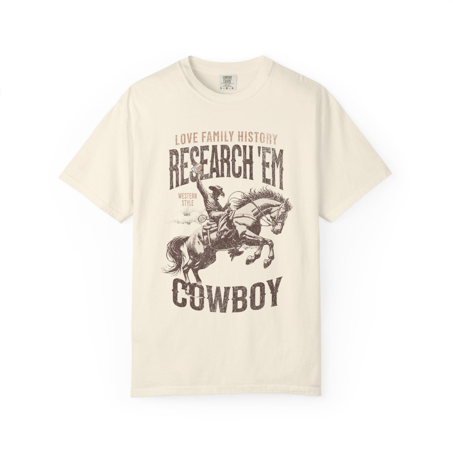 Research Em Cowboy Comfort Colors Genealogy T-Shirt Gift