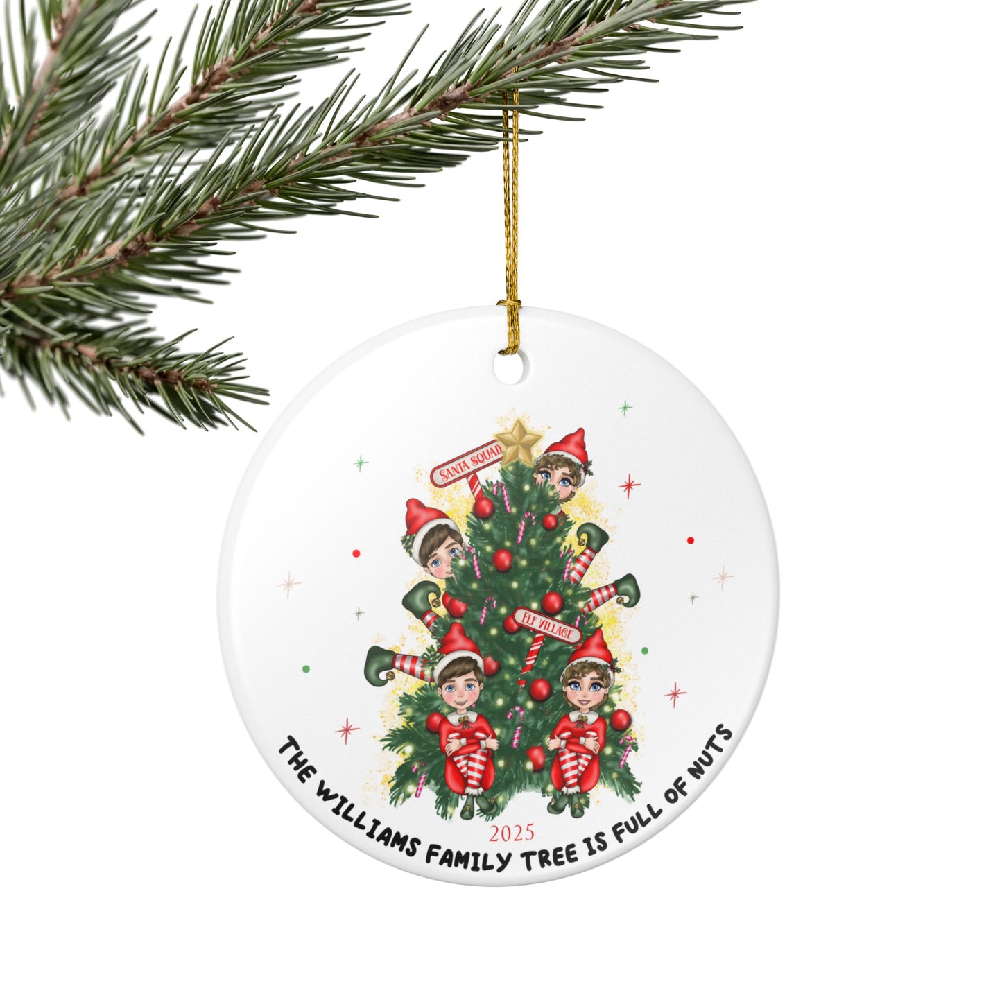 Personalized Elf Christmas Ornament