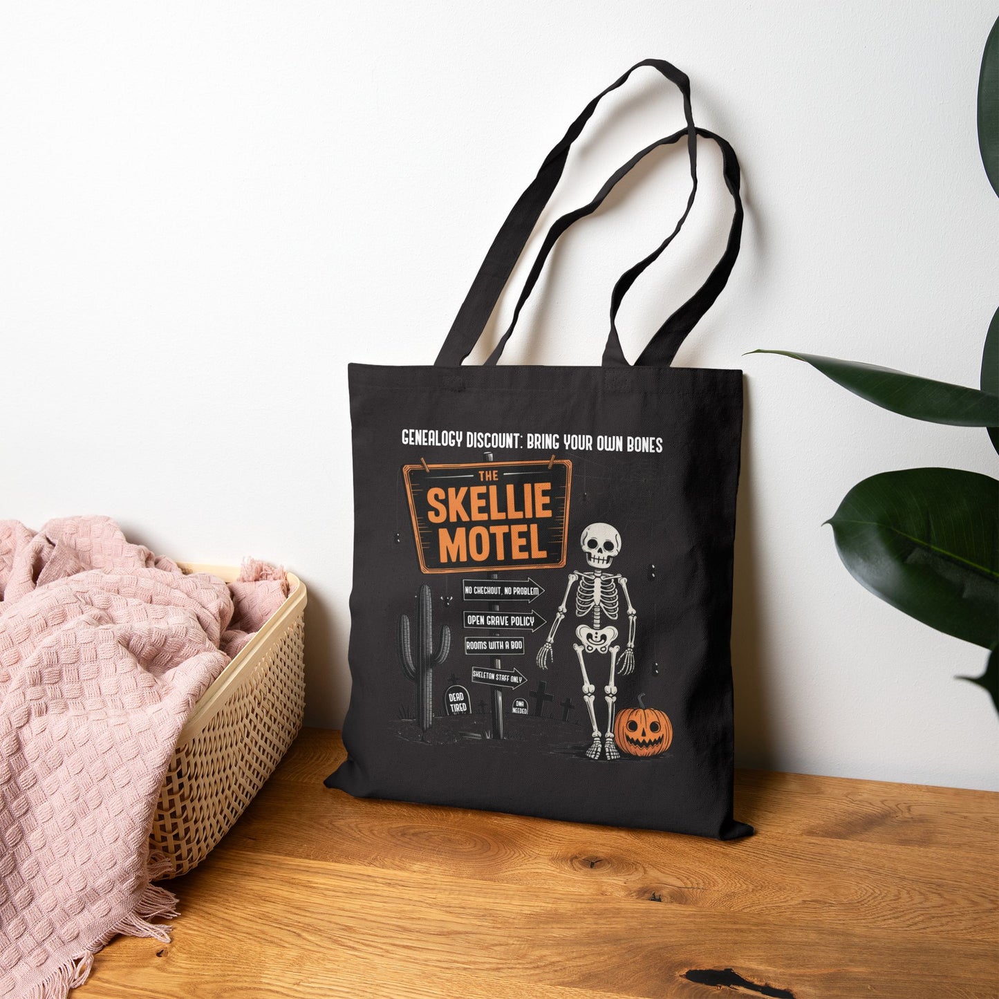 Skellie Motel Funny Tote Bag