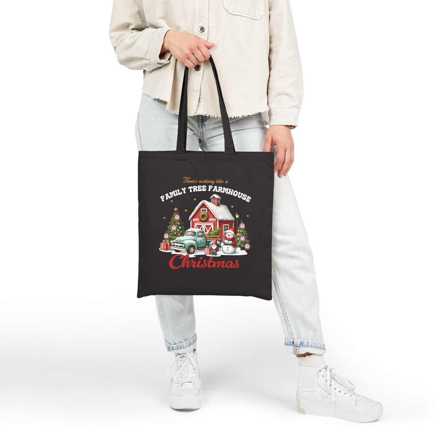 Family Tree Farmhouse Christmas Tote