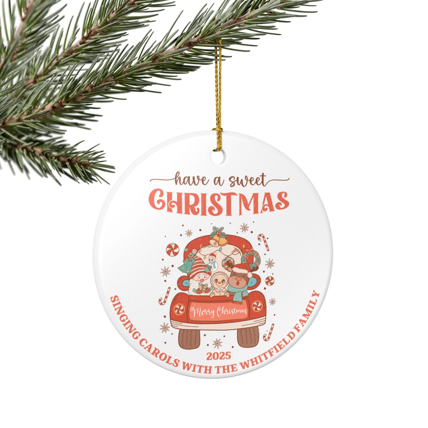 Personalized Family Christmas Caroling Ornament