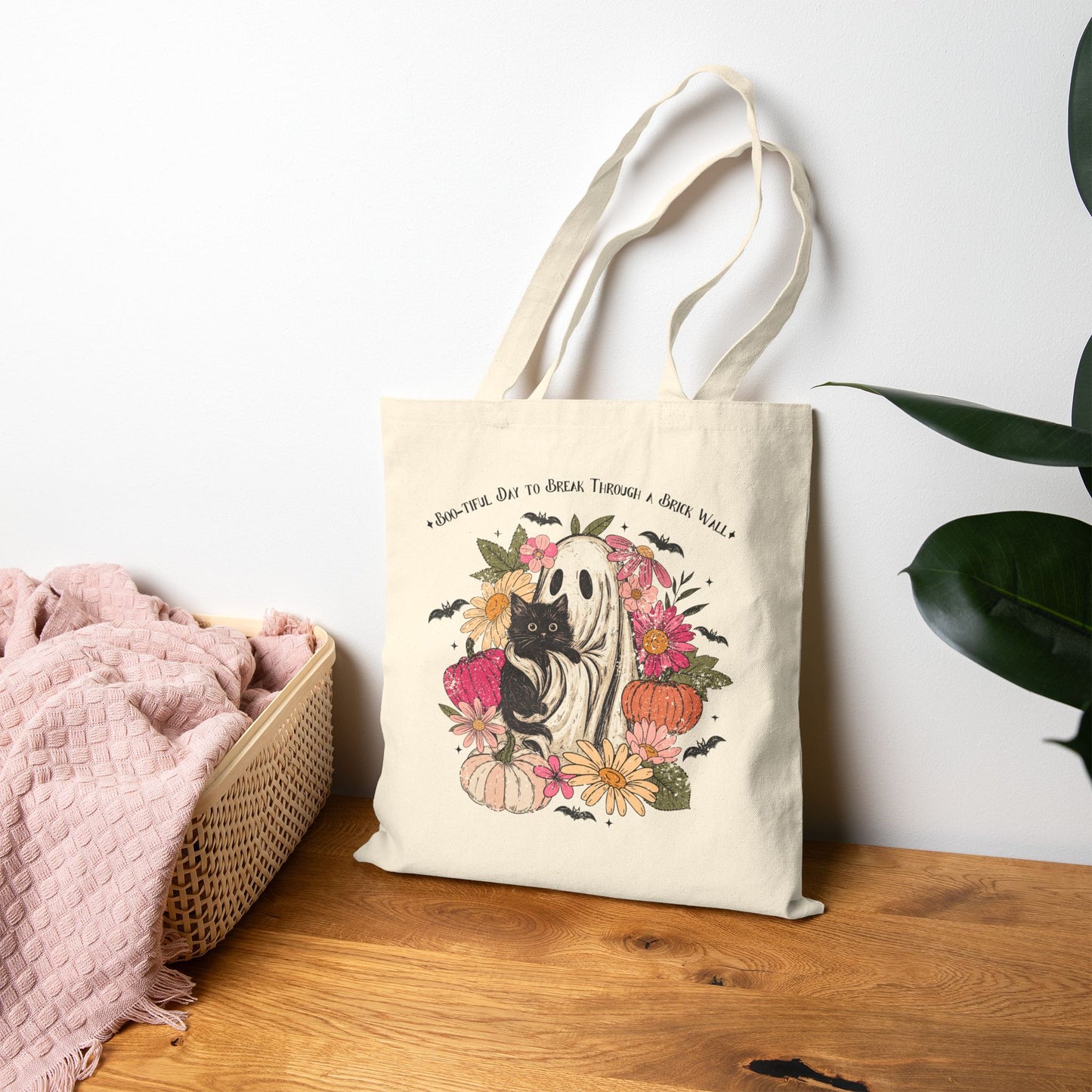 Boo-tiful Day to Break Through a Brick Wall Tote Bag