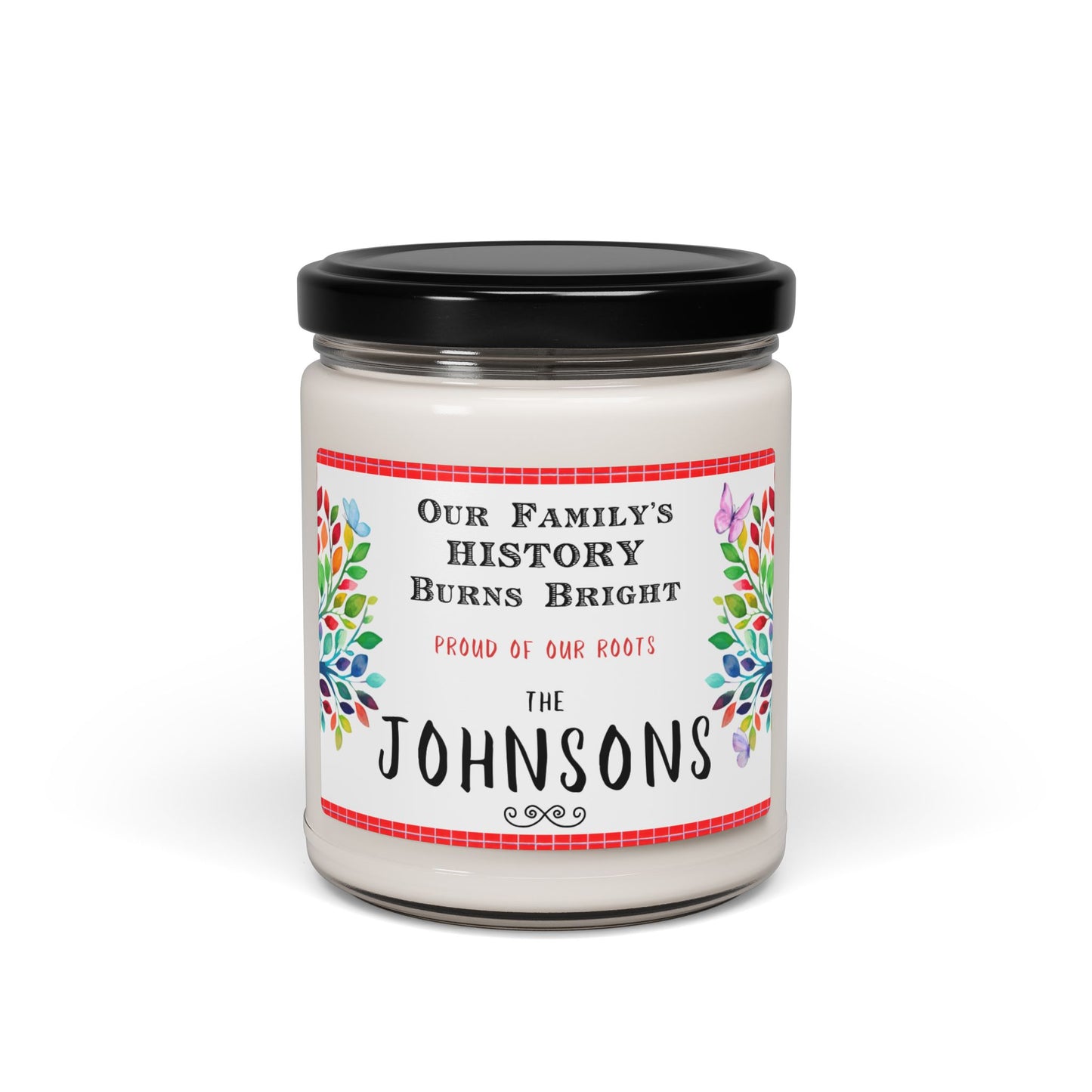 Personalized Family Name Scented Candle